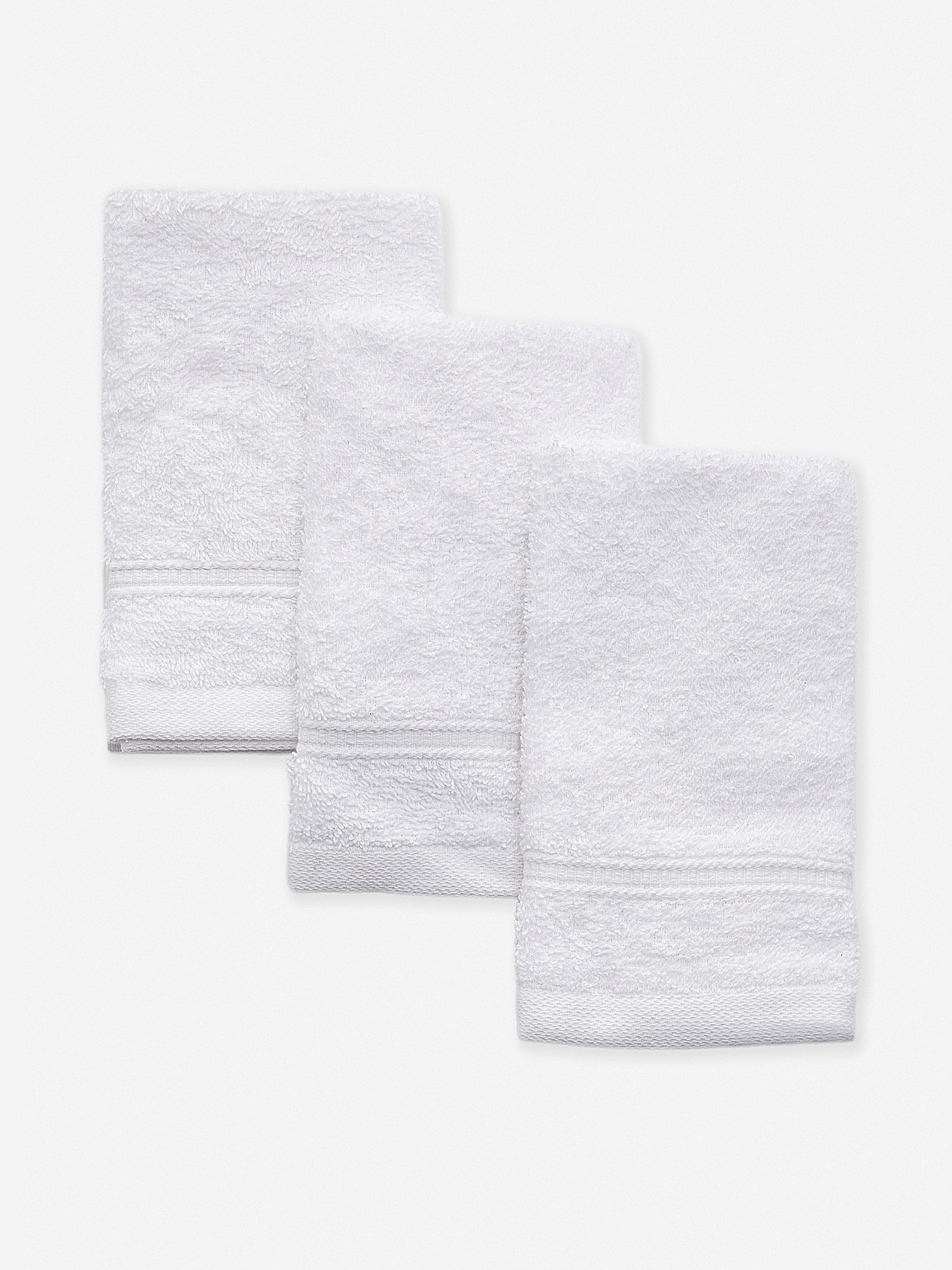 3pk White Value Face Towel