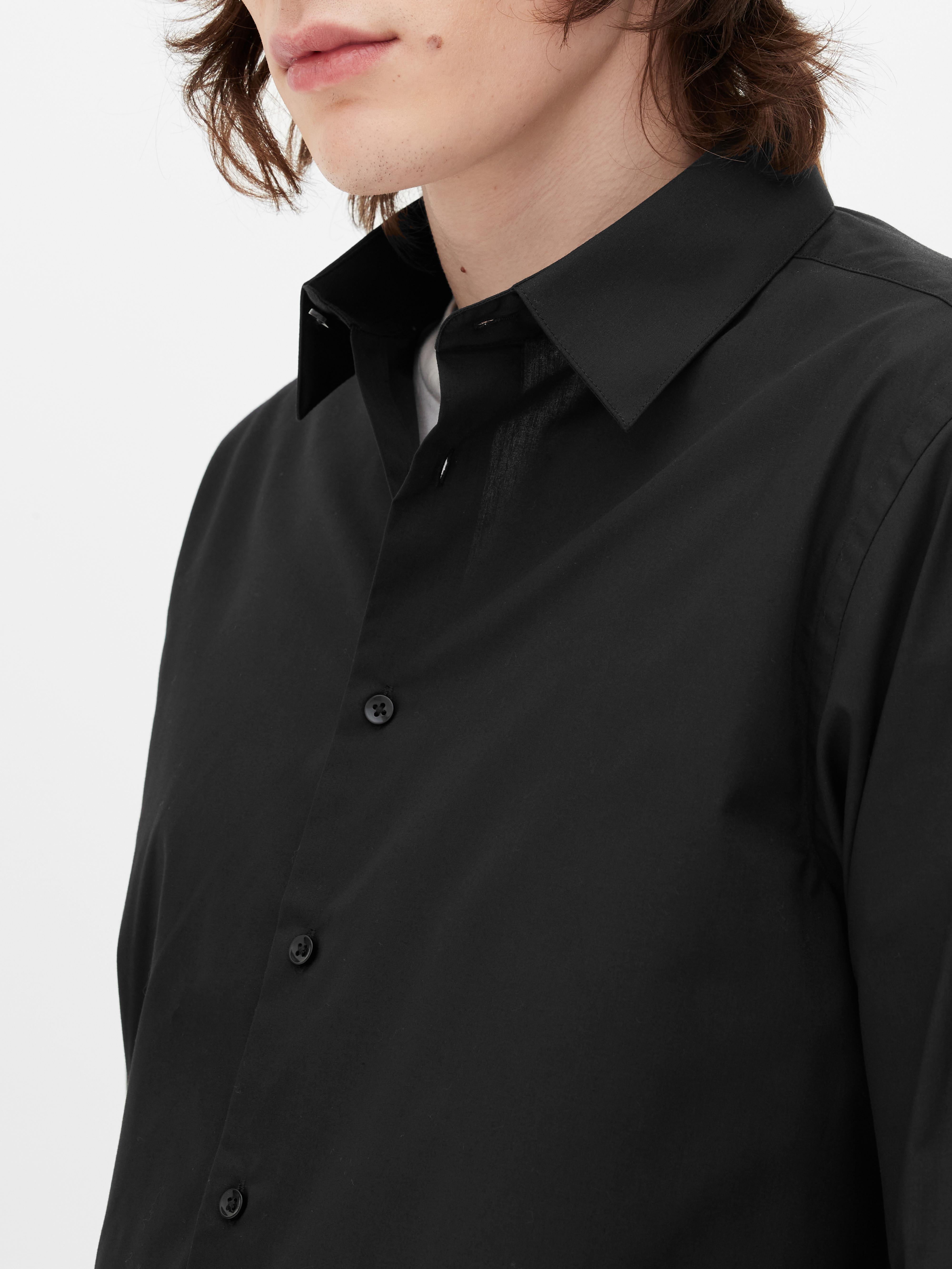 Long black shirt outlet mens