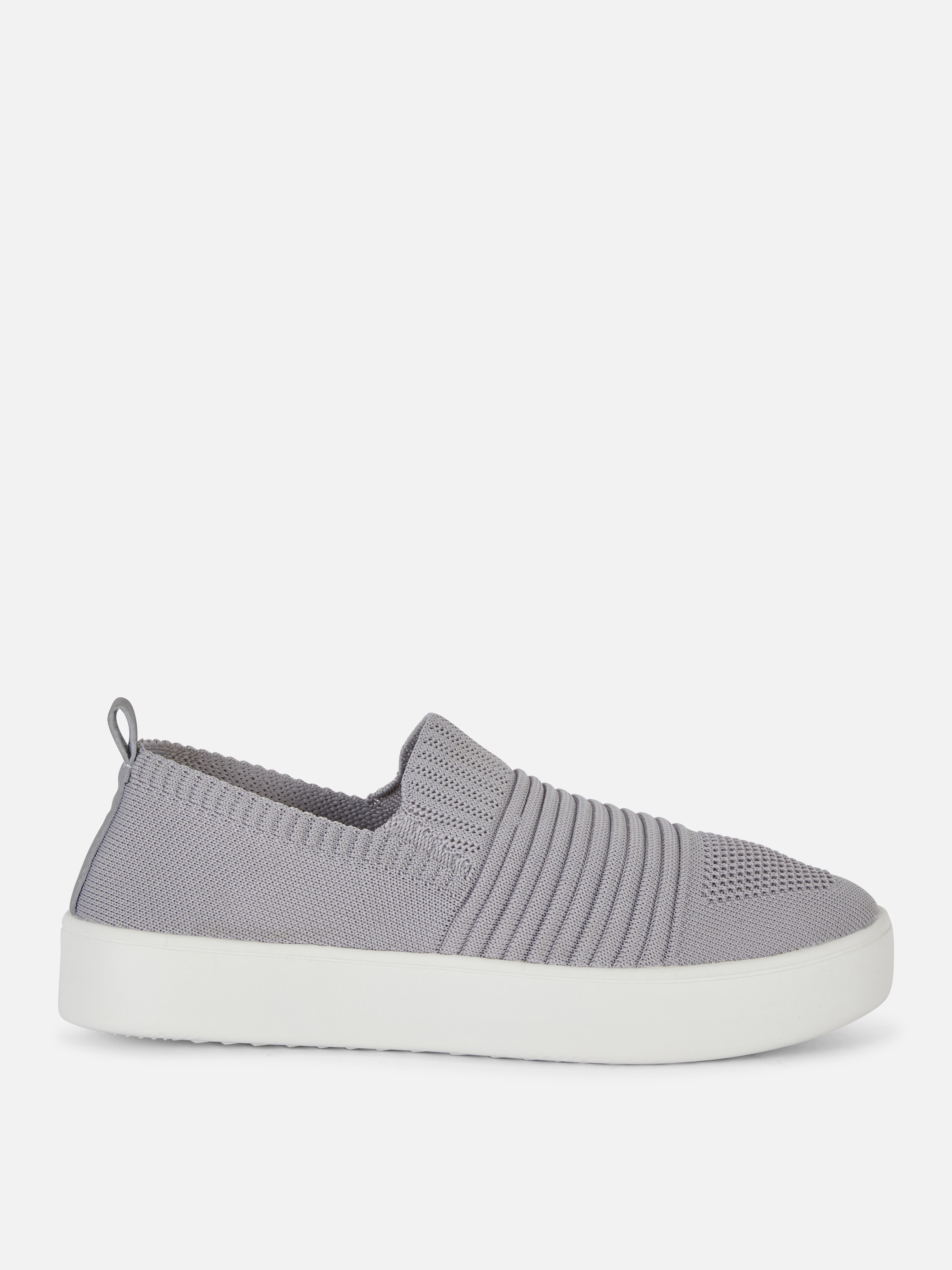 slip on silver trainers