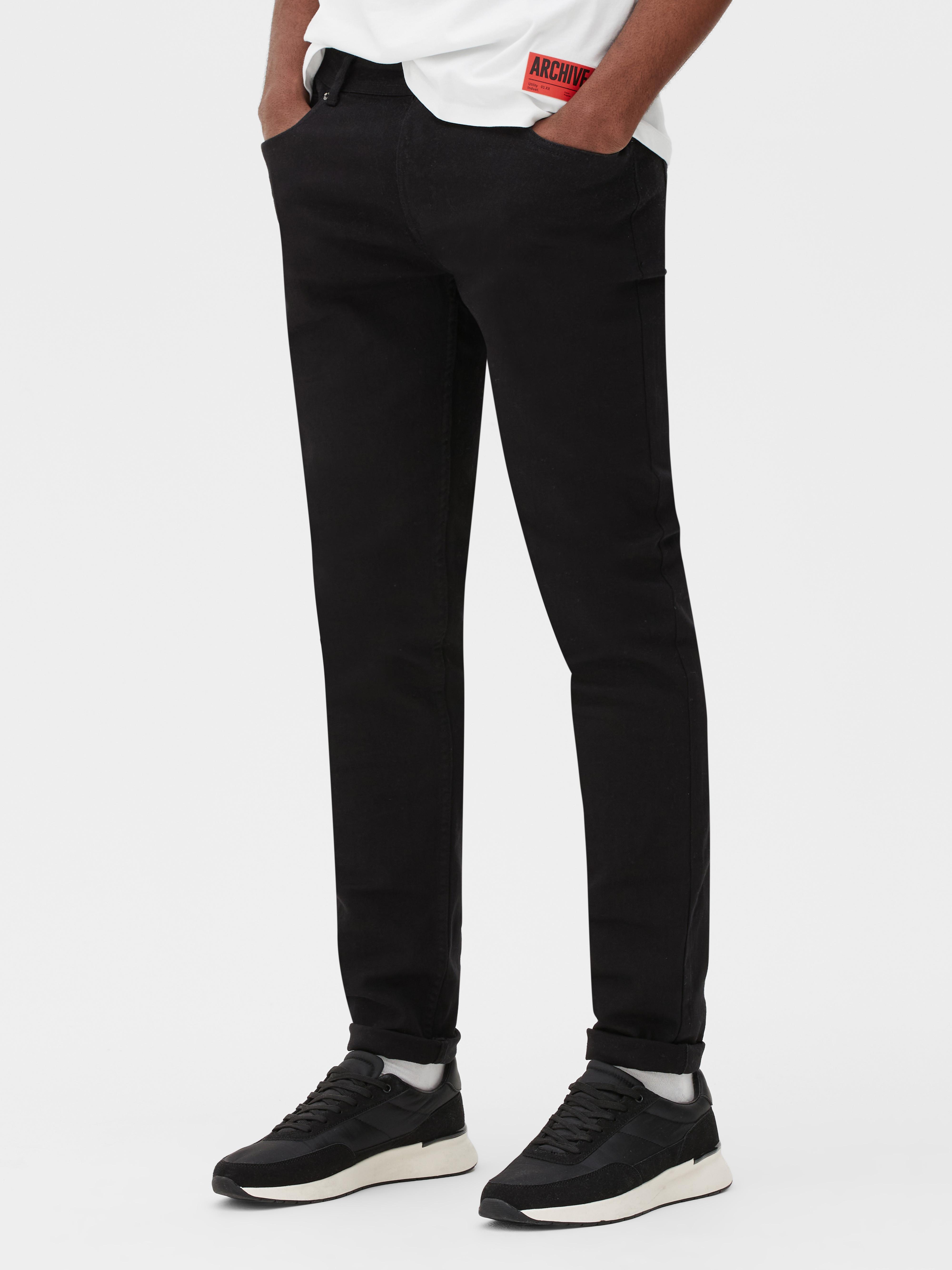 Mens Black Skinny Twill Jeans | Penneys