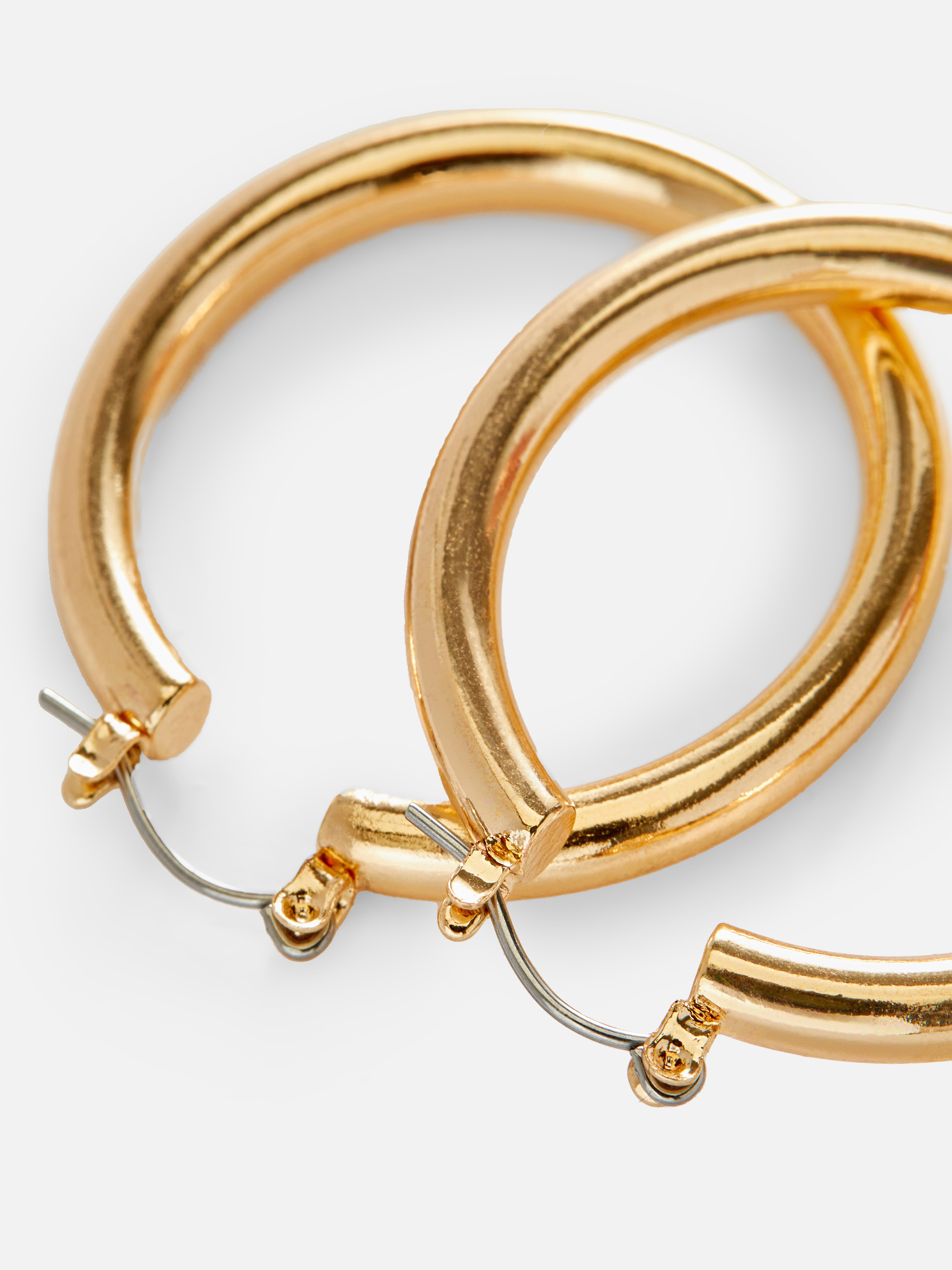 Chunky Gold-Tone Hoop Earrings