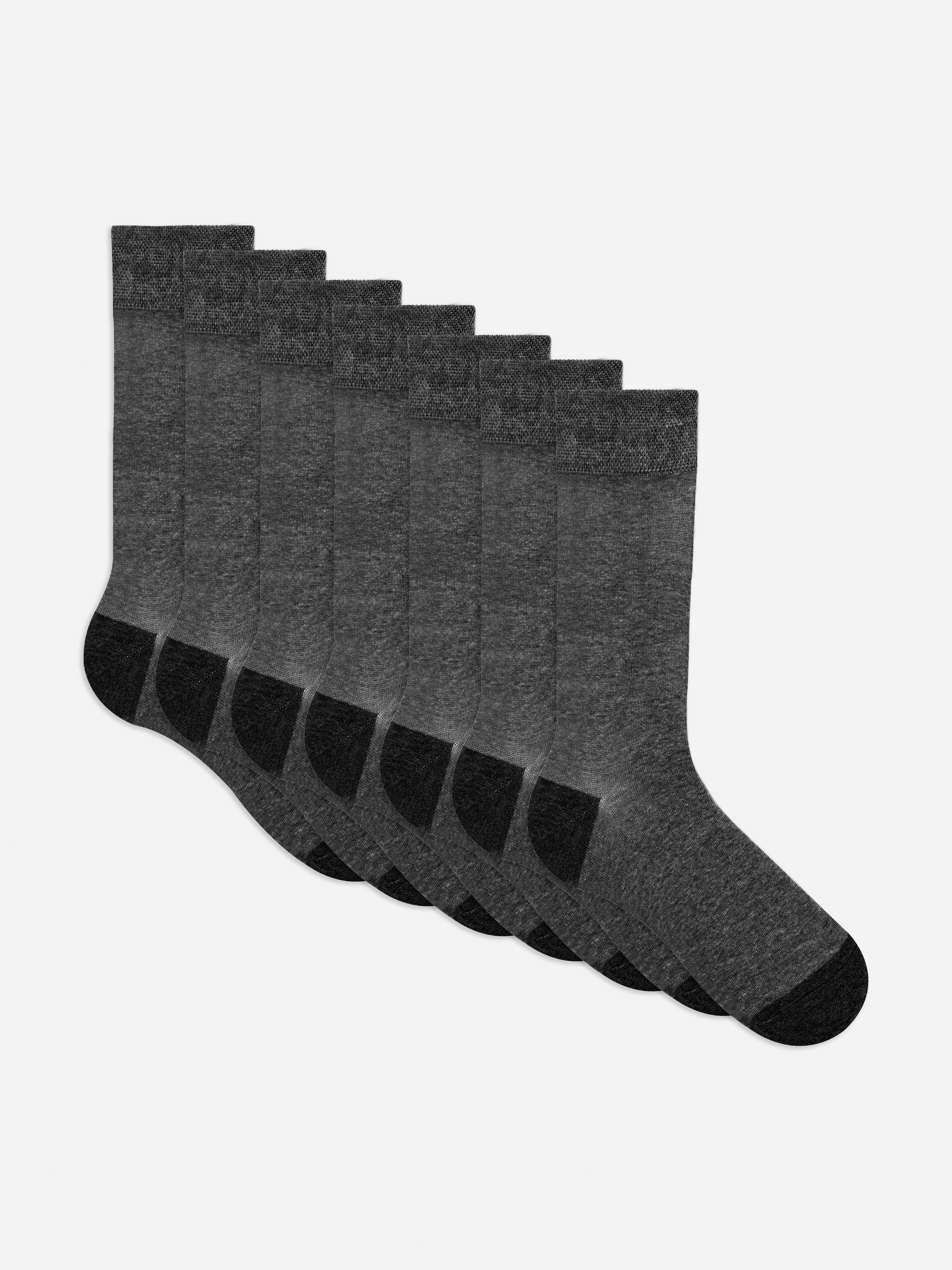 7pk Cotton Rich Socks Charcoal