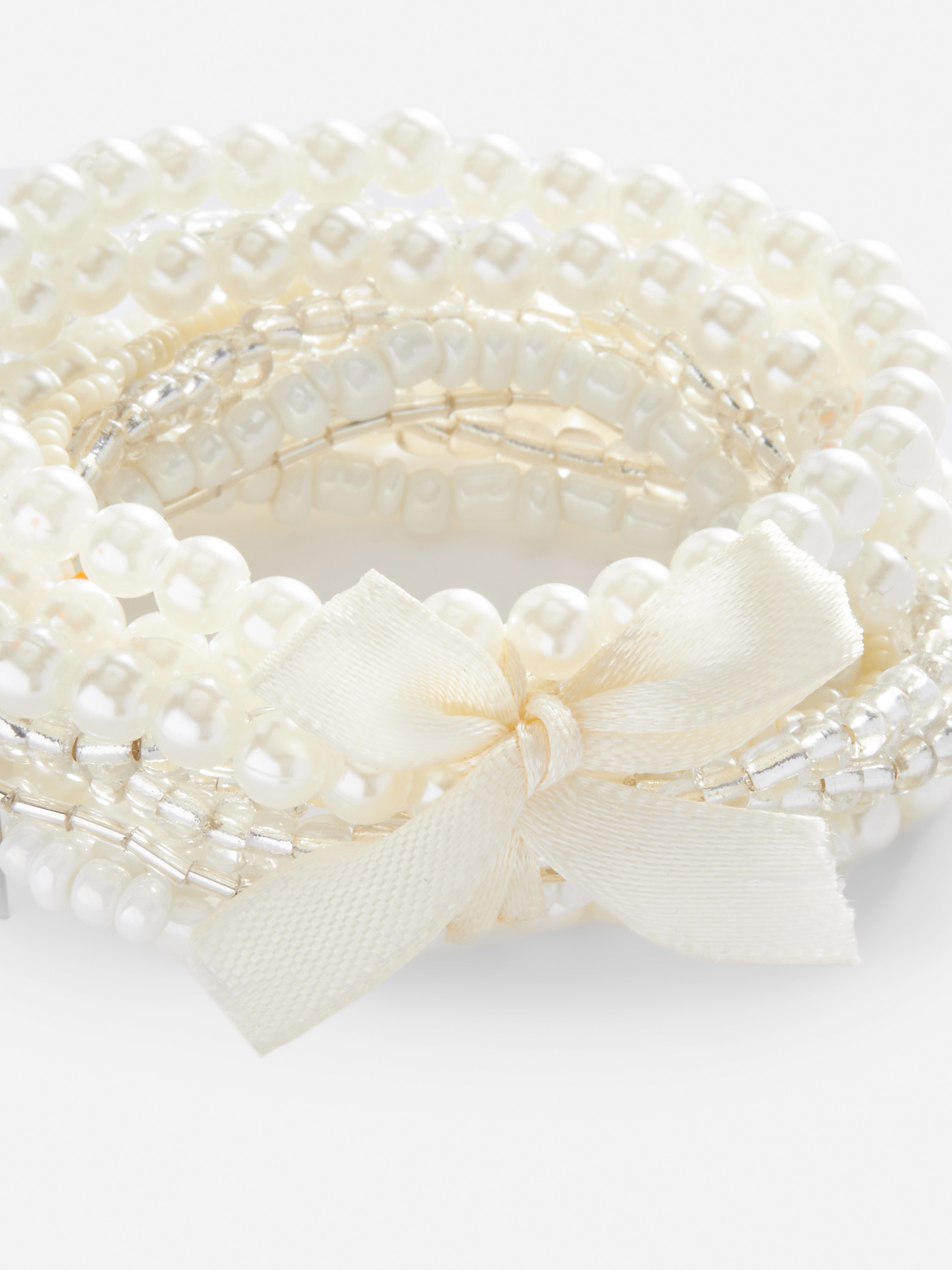 12pk Faux Pearl Bracelets