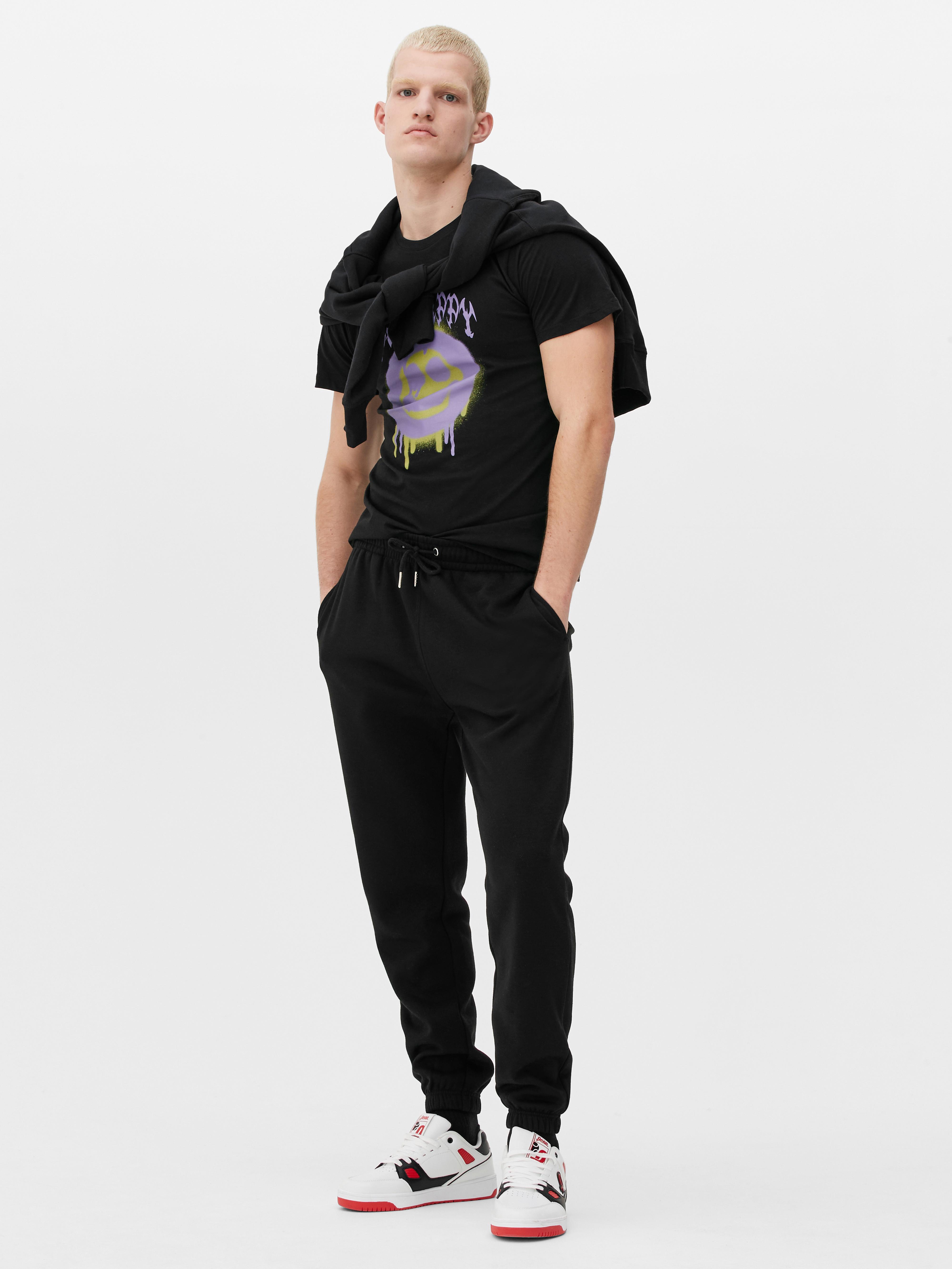 Essential Drawstring Waist Joggers Black