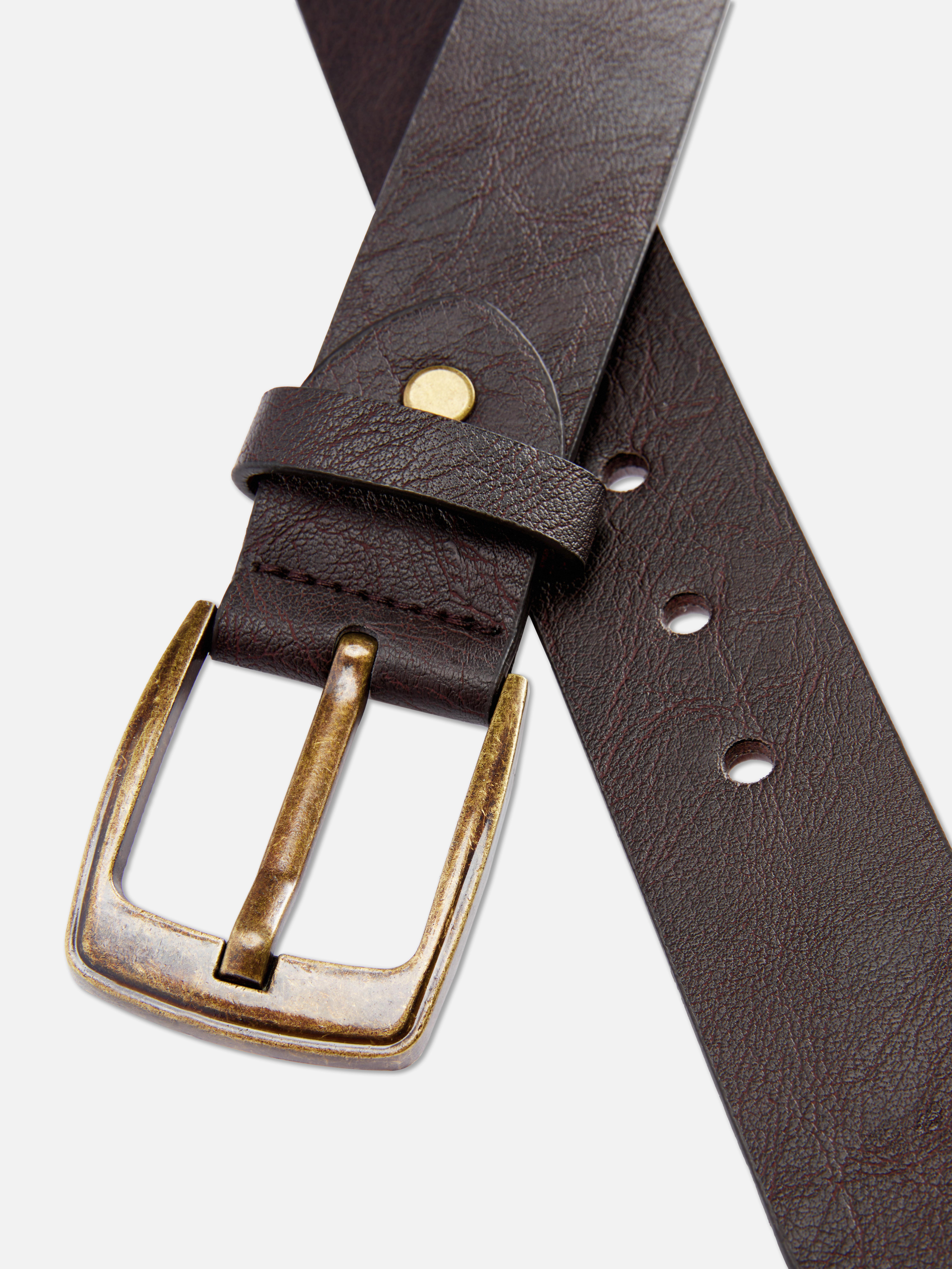 2pk Wide Faux Leather Belts