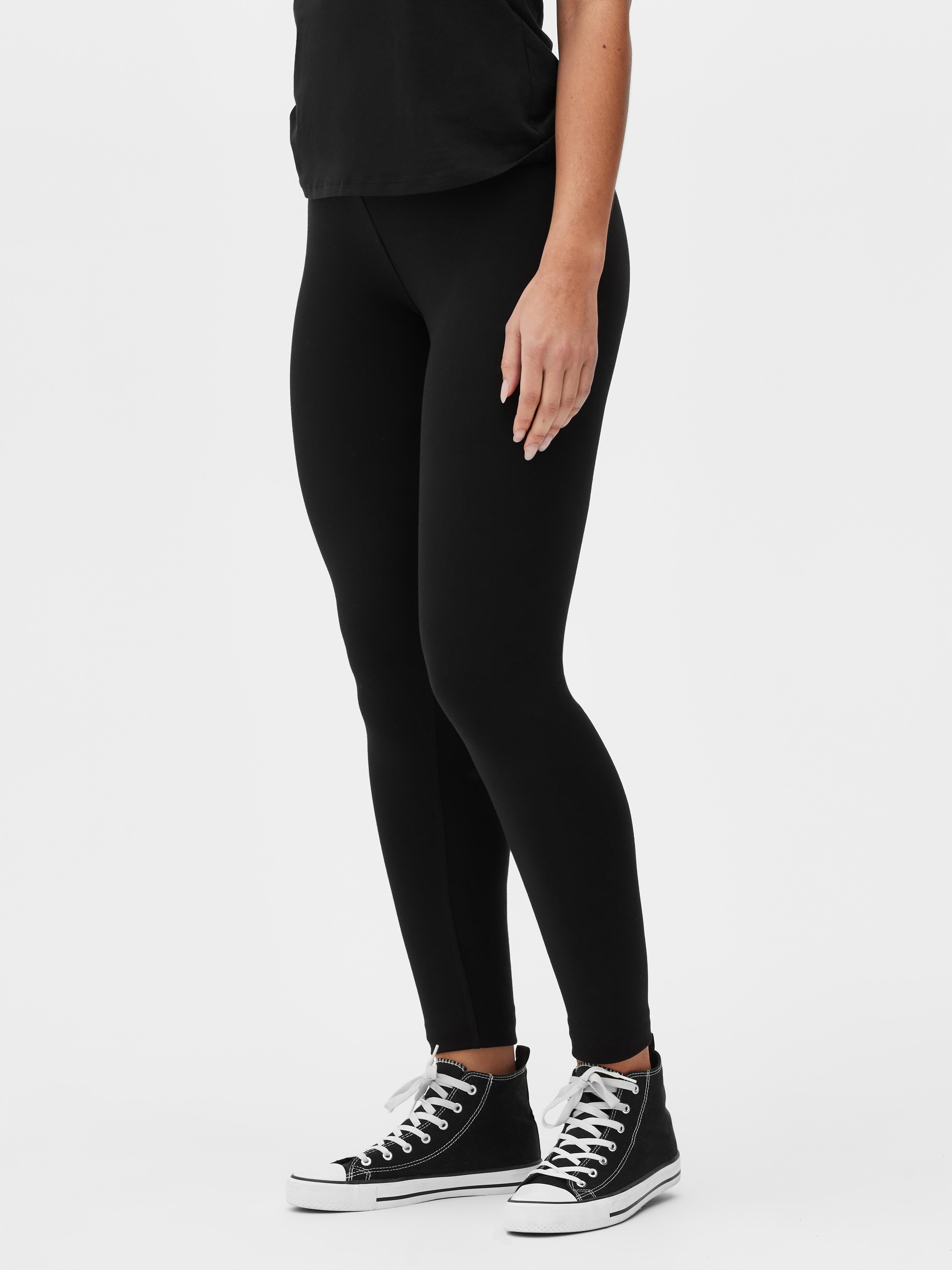 Womens Black Essential Full-Length Leggings