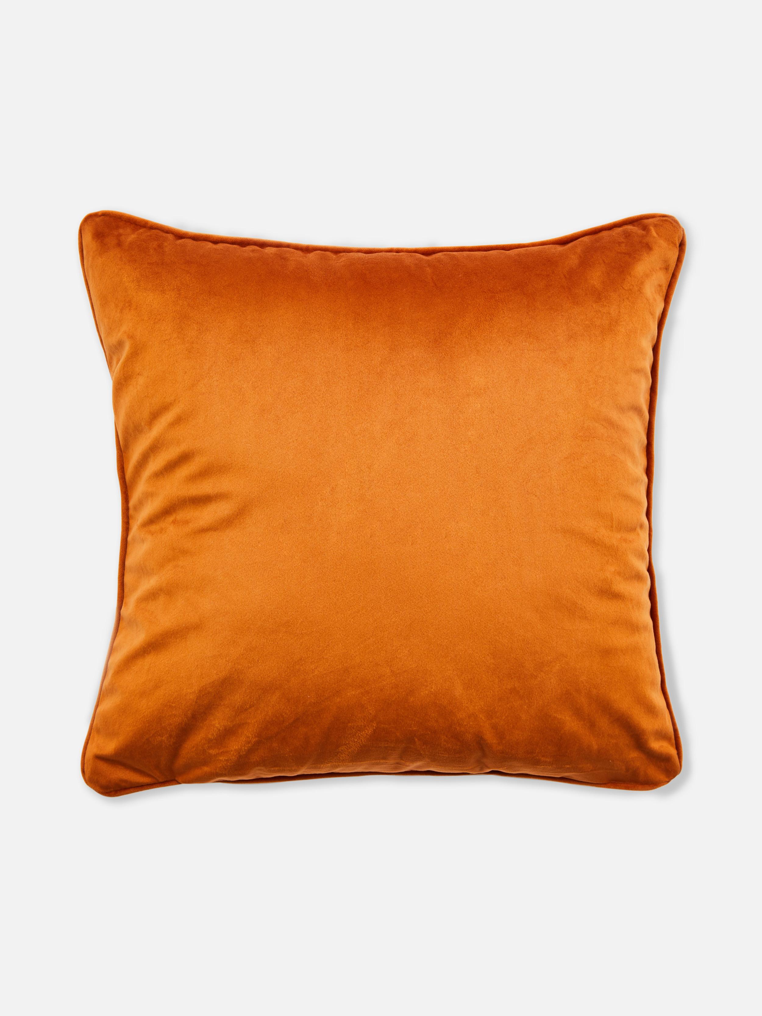 Velvet Square Cushion Cover Orange
