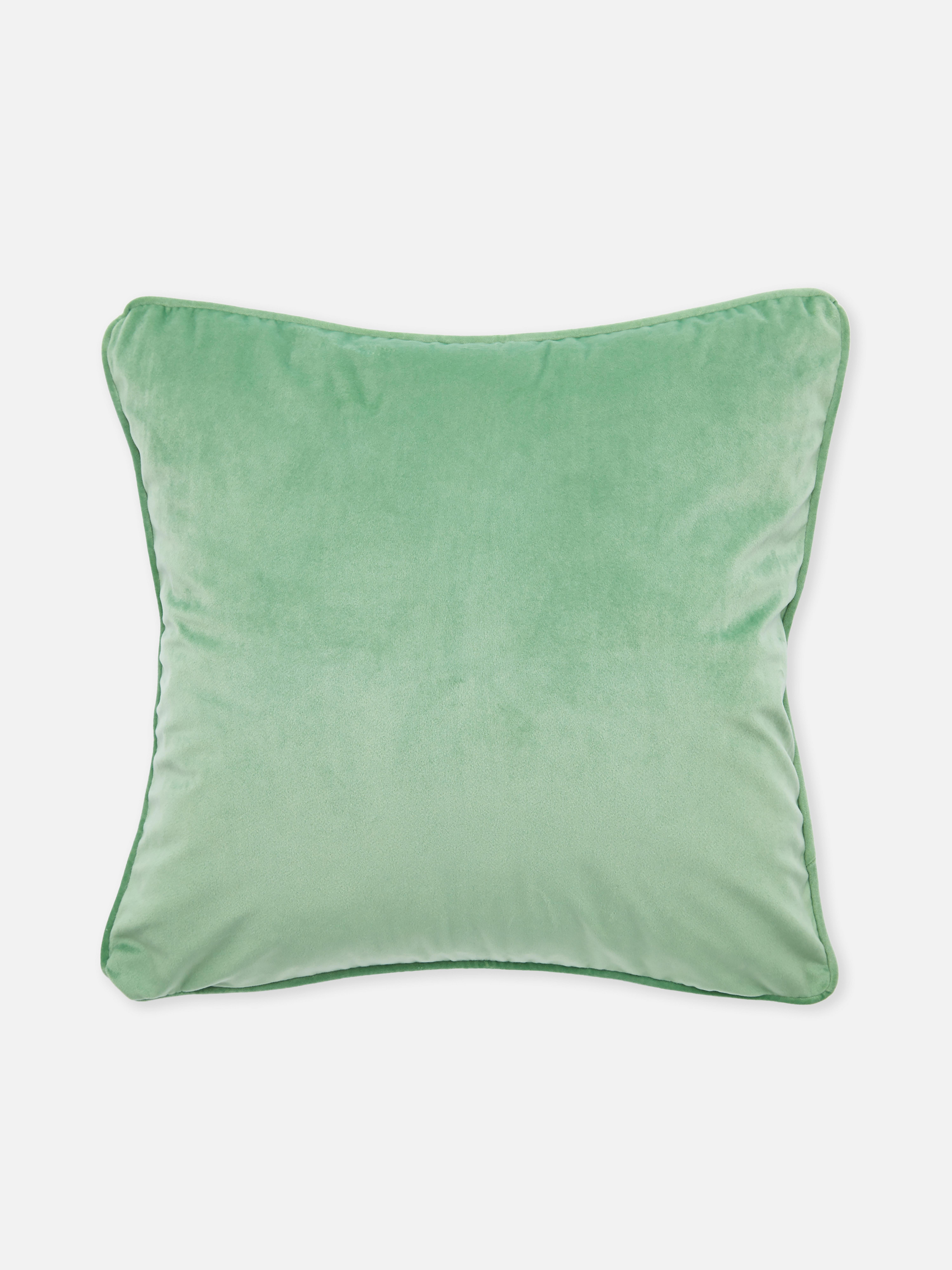 Velvet Square Cushion Cover Light Green
