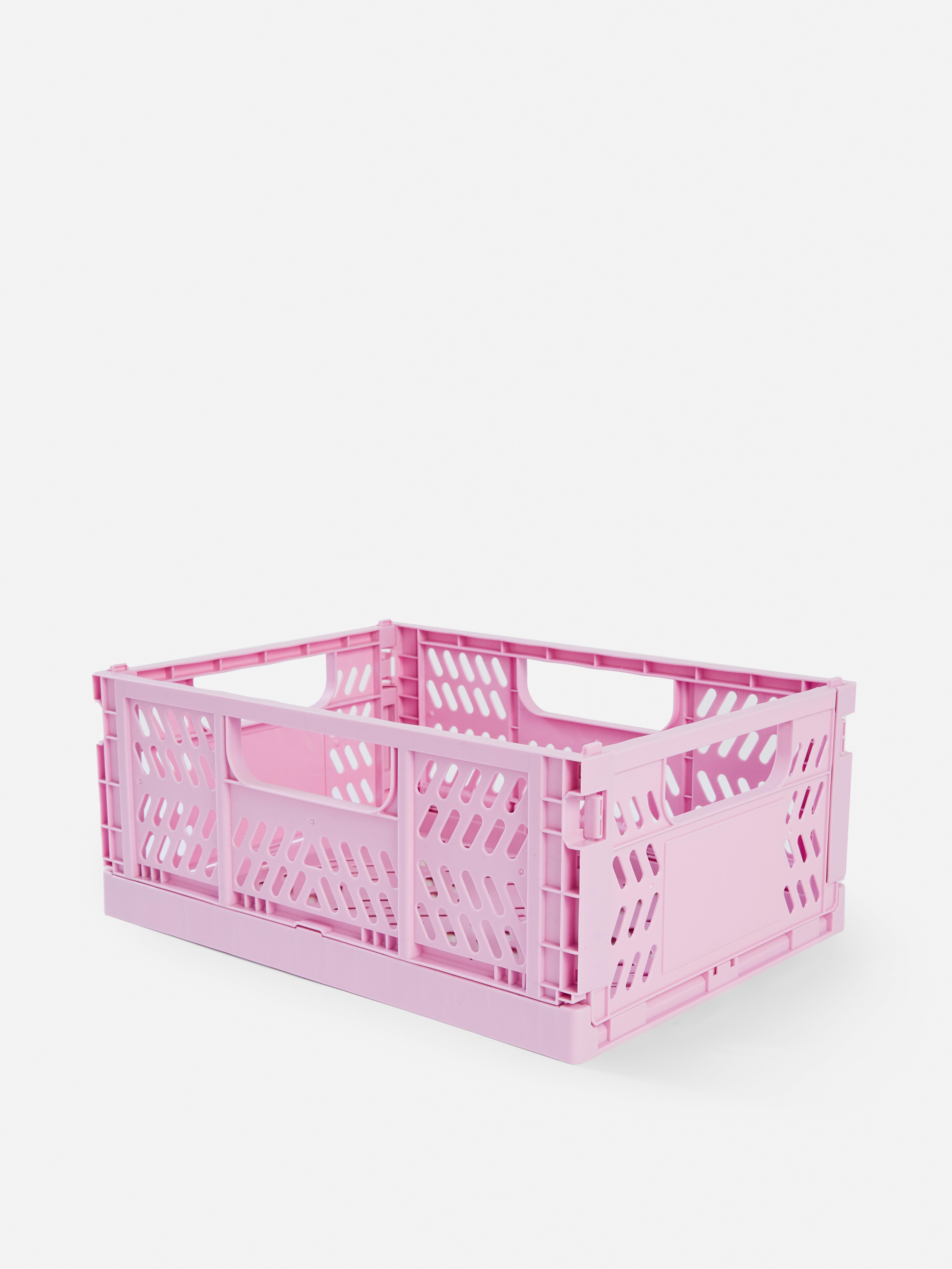 Medium Plastic Crate Hot Pink