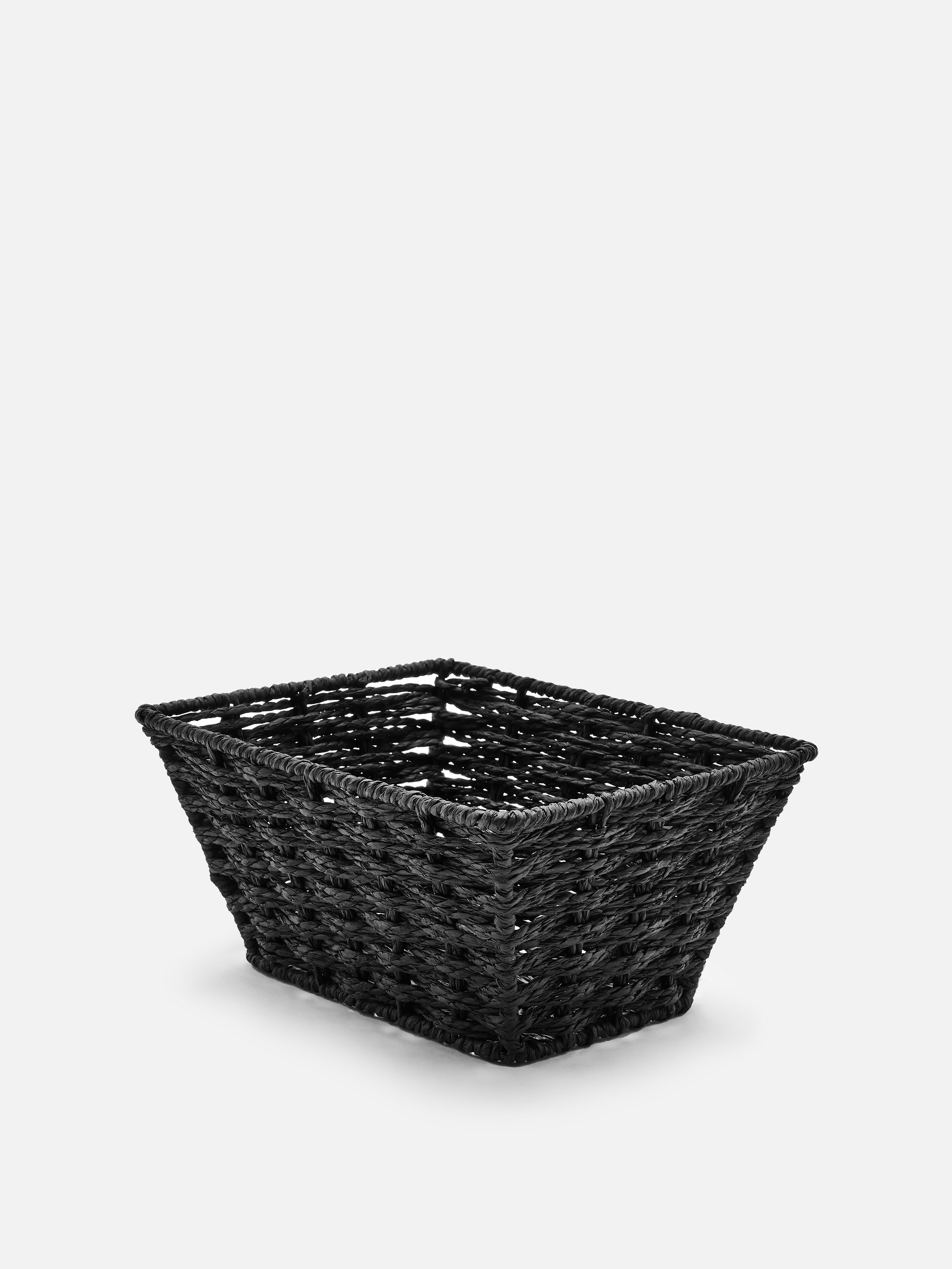 Paper Rope Woven Basket Black