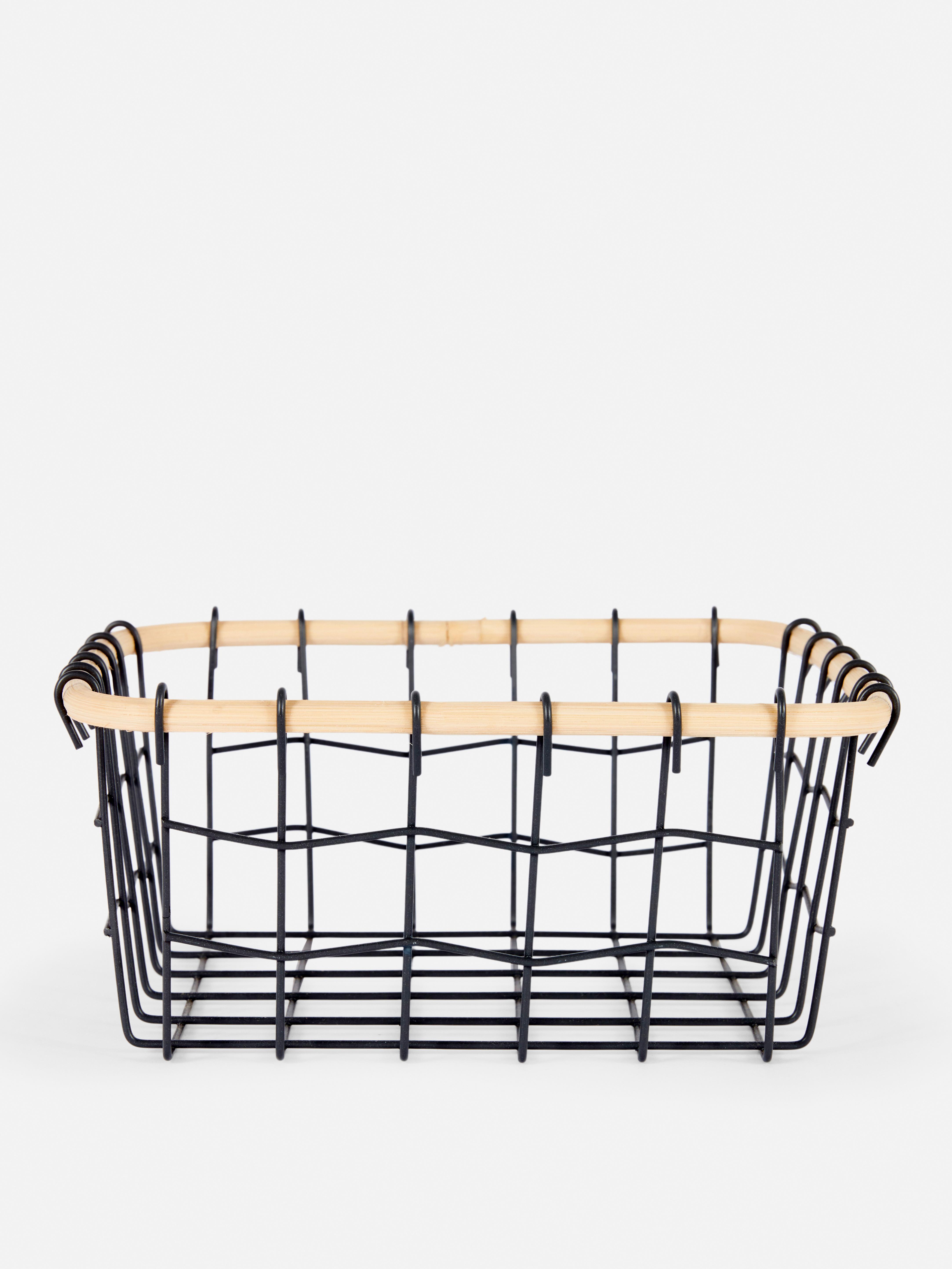 Small Wood Wire Basket