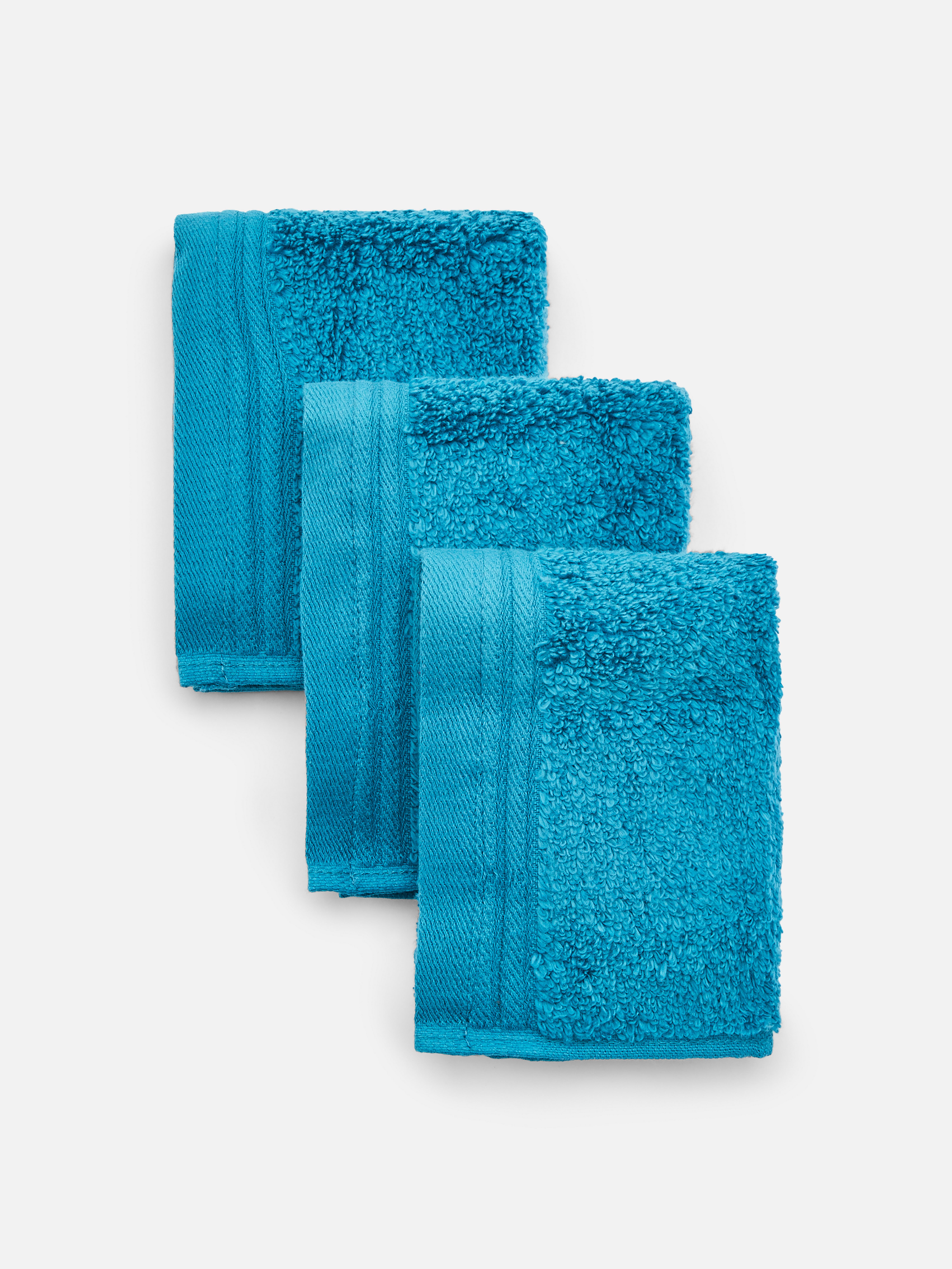 3 asciugamani viso ultra morbidi blu