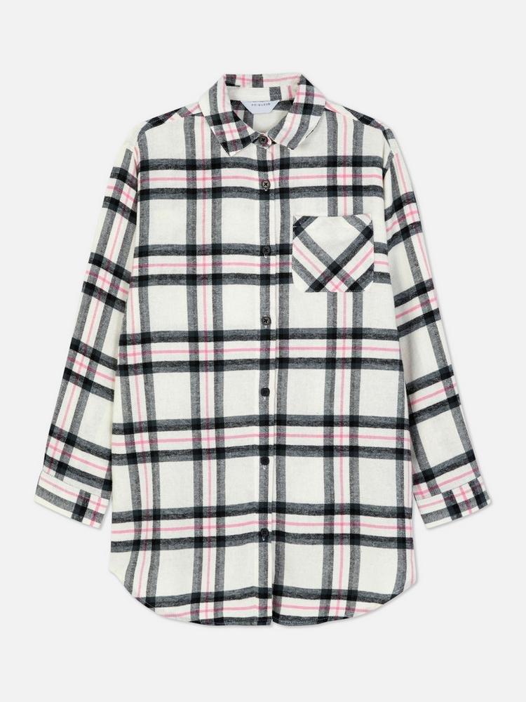 Longline Checked Shirt