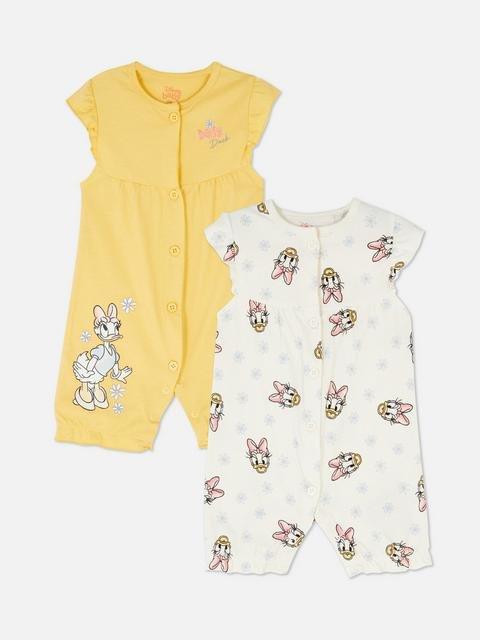 2pk Disney's Daisy Duck Print Rompers