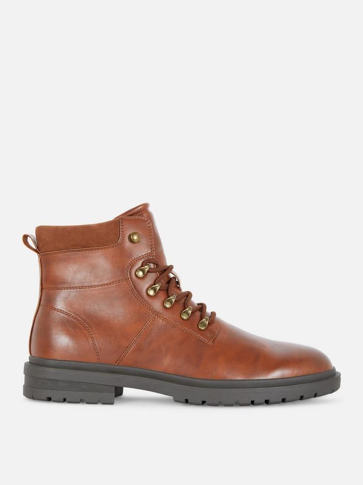 Faux Leather Walking Boots 2