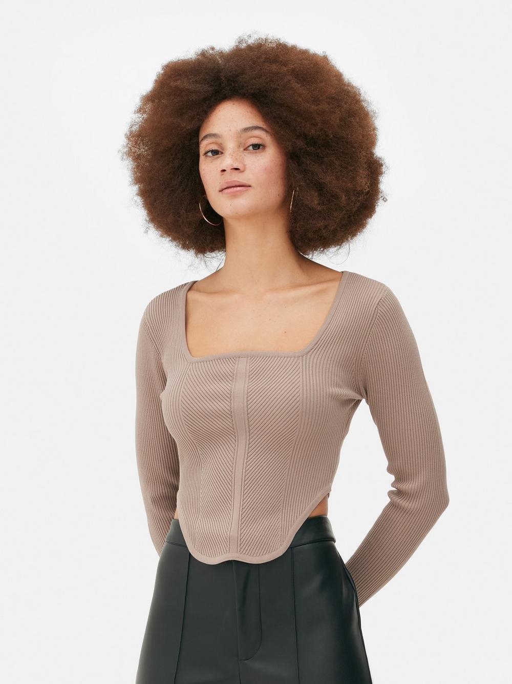 Long Sleeve Corset Top