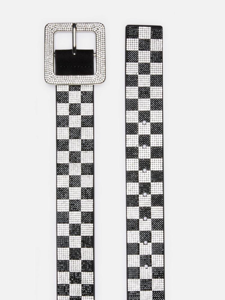 Checked Diamante Belt