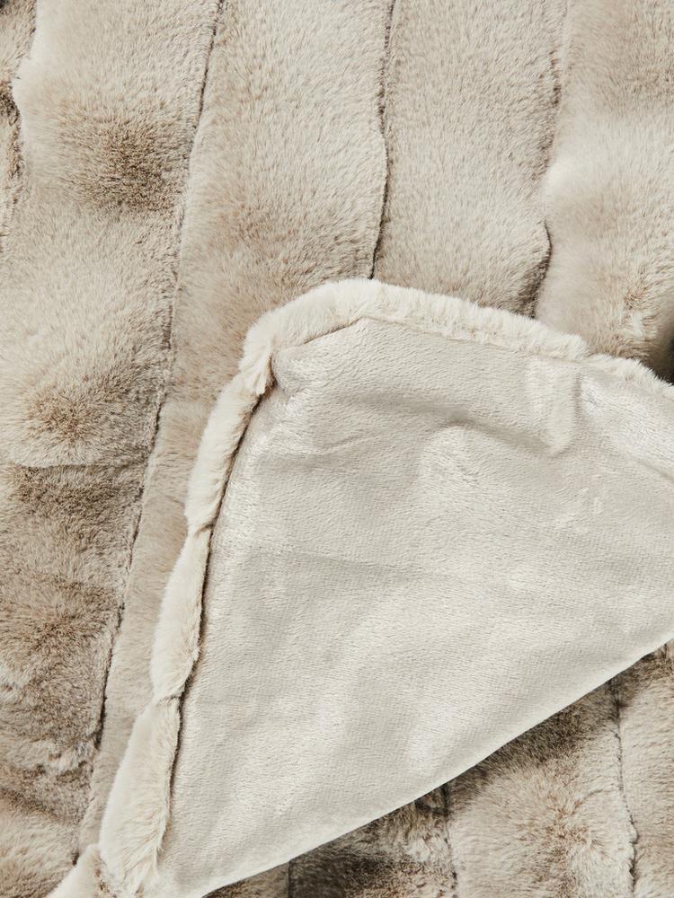 Ribbed Faux Fur Throw
