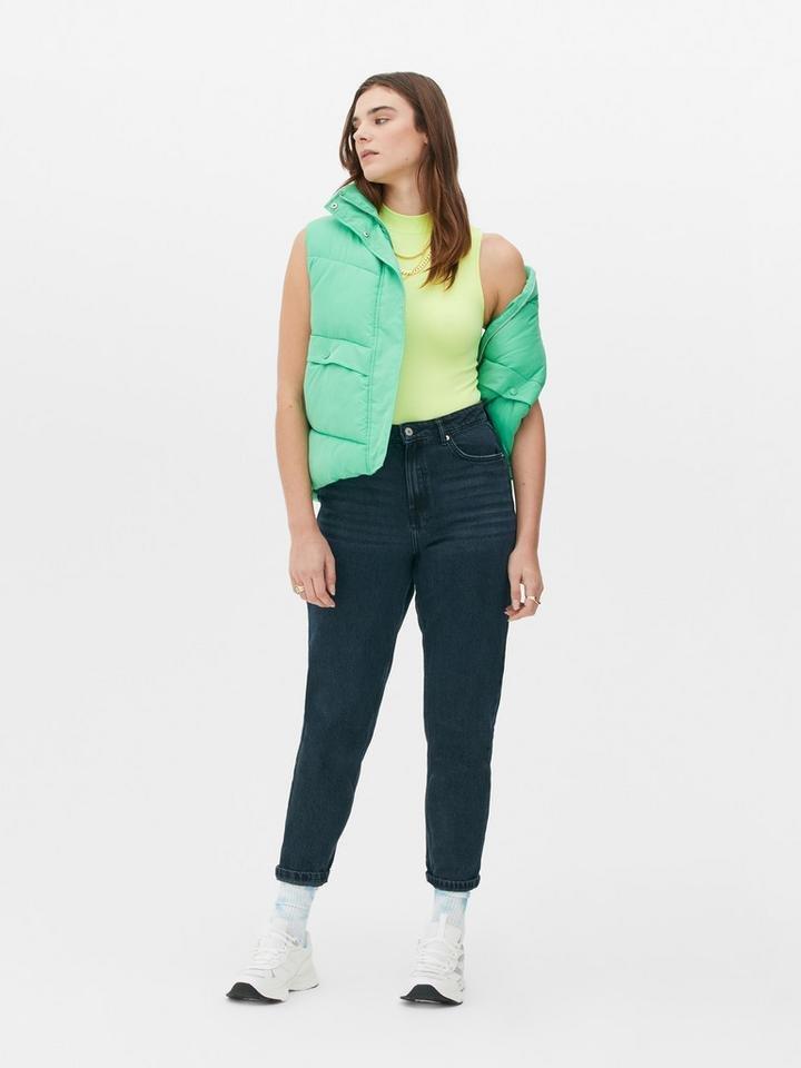 High Neck Narrow Rib Bodysuit