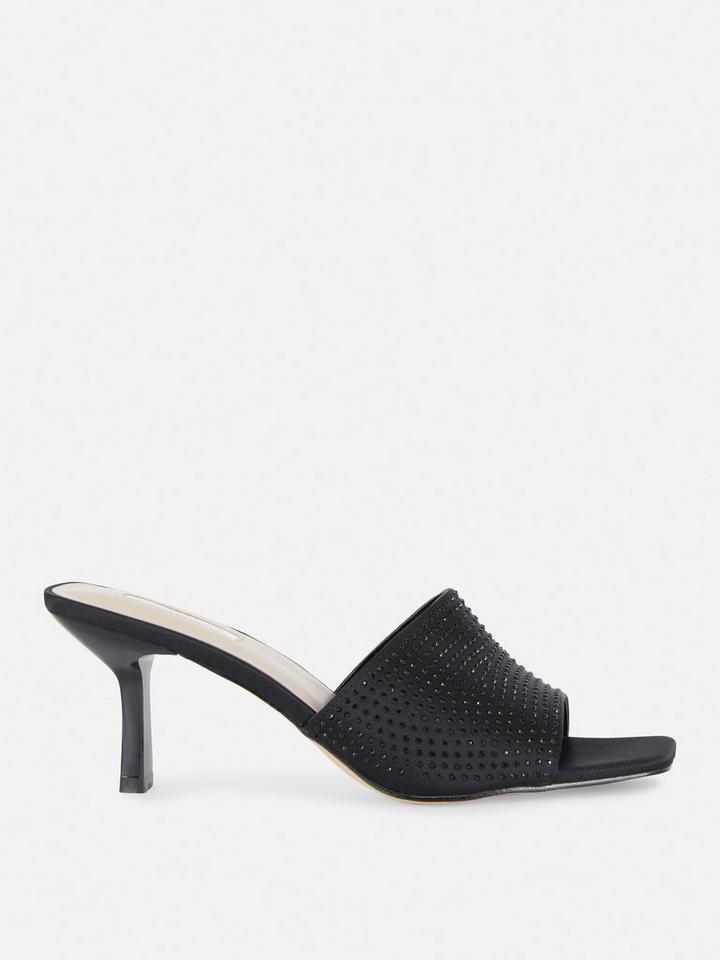 Diamante Embellished Mule Sandals