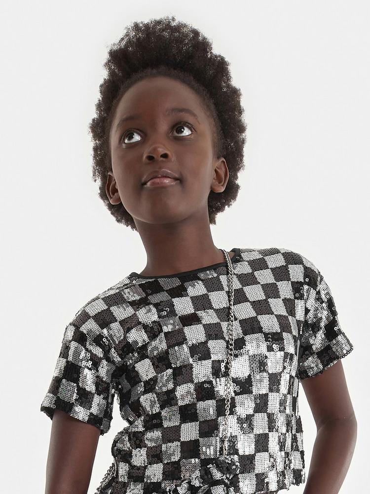 Sequin Checkerboard Top