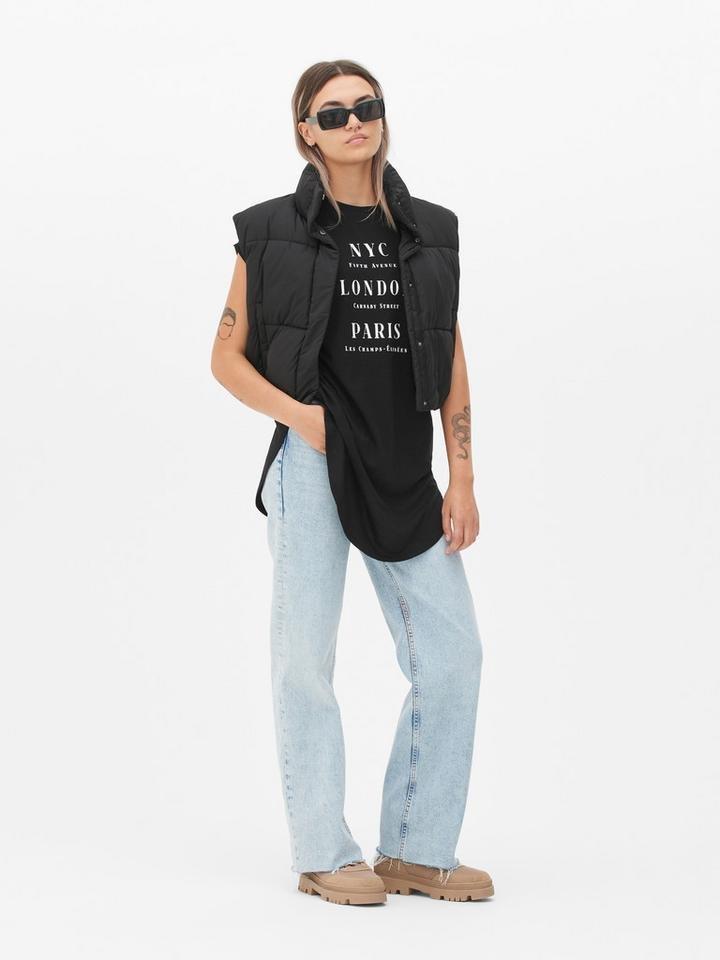 High Low Hem Slogan T-shirt