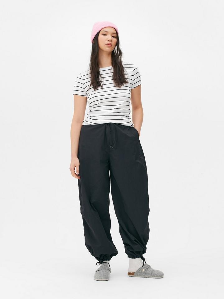 Stripe Print Stretch T-Shirt