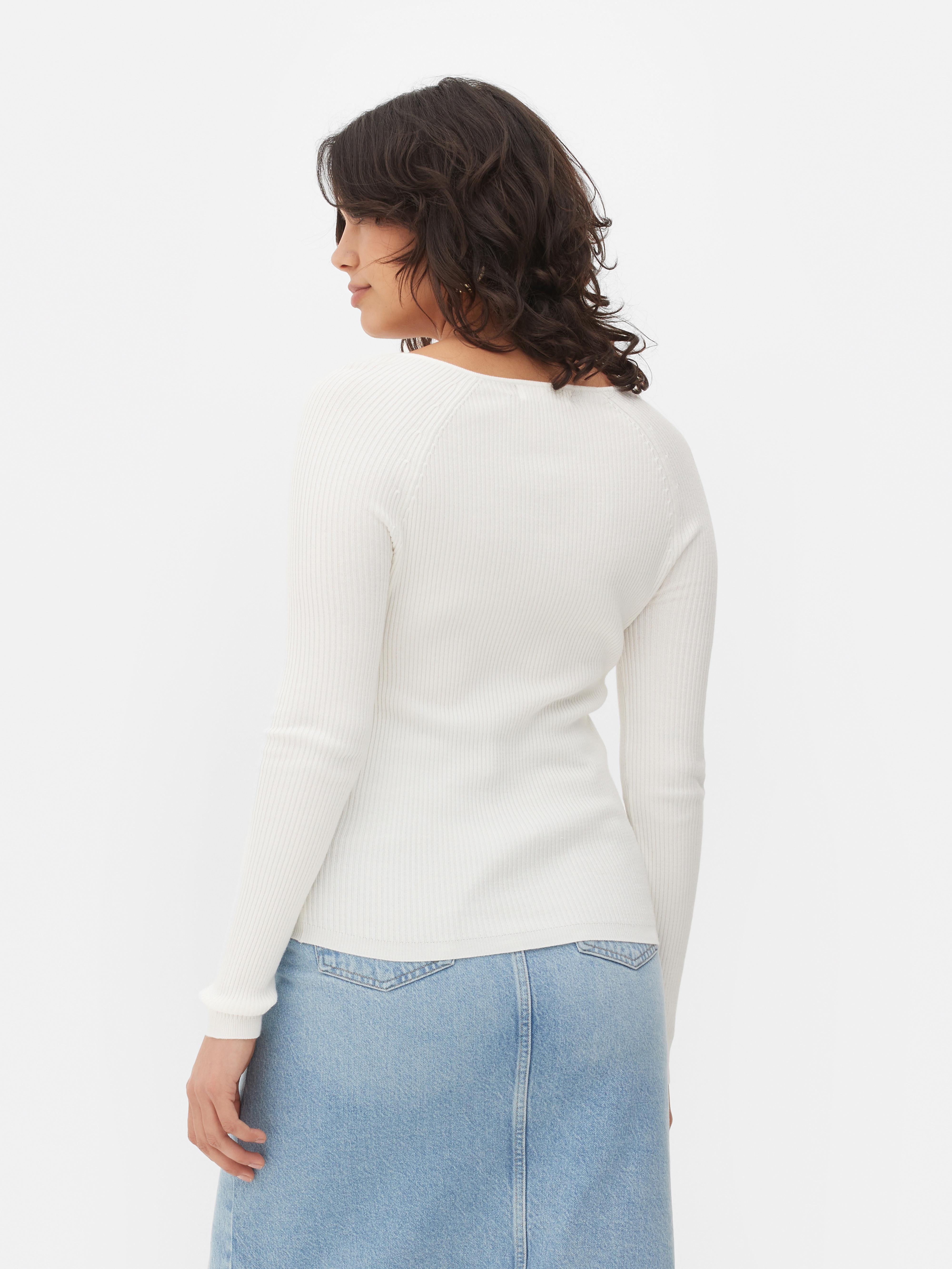 Ribbed V-Neck Top