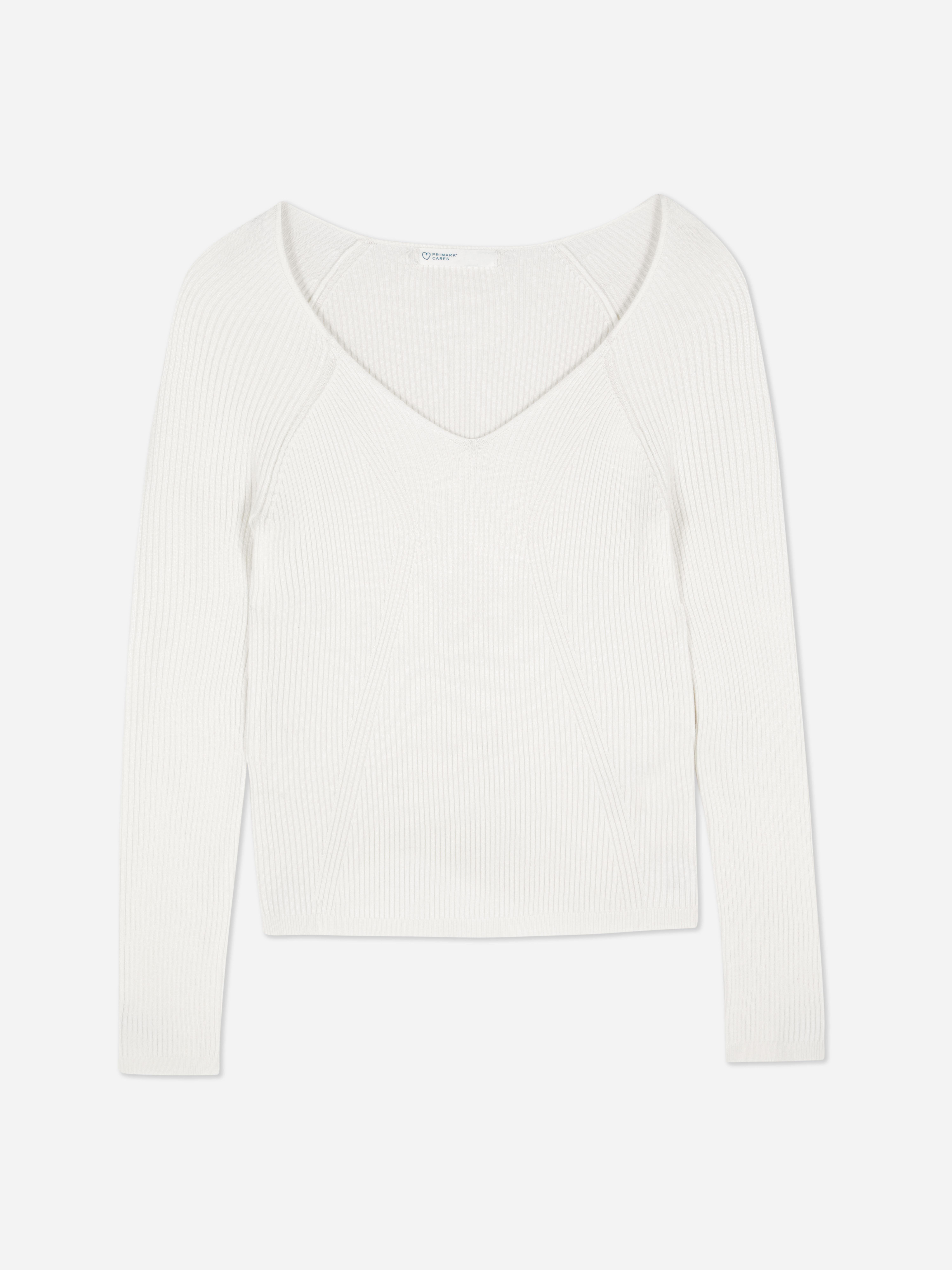 Ribbed V-Neck Top