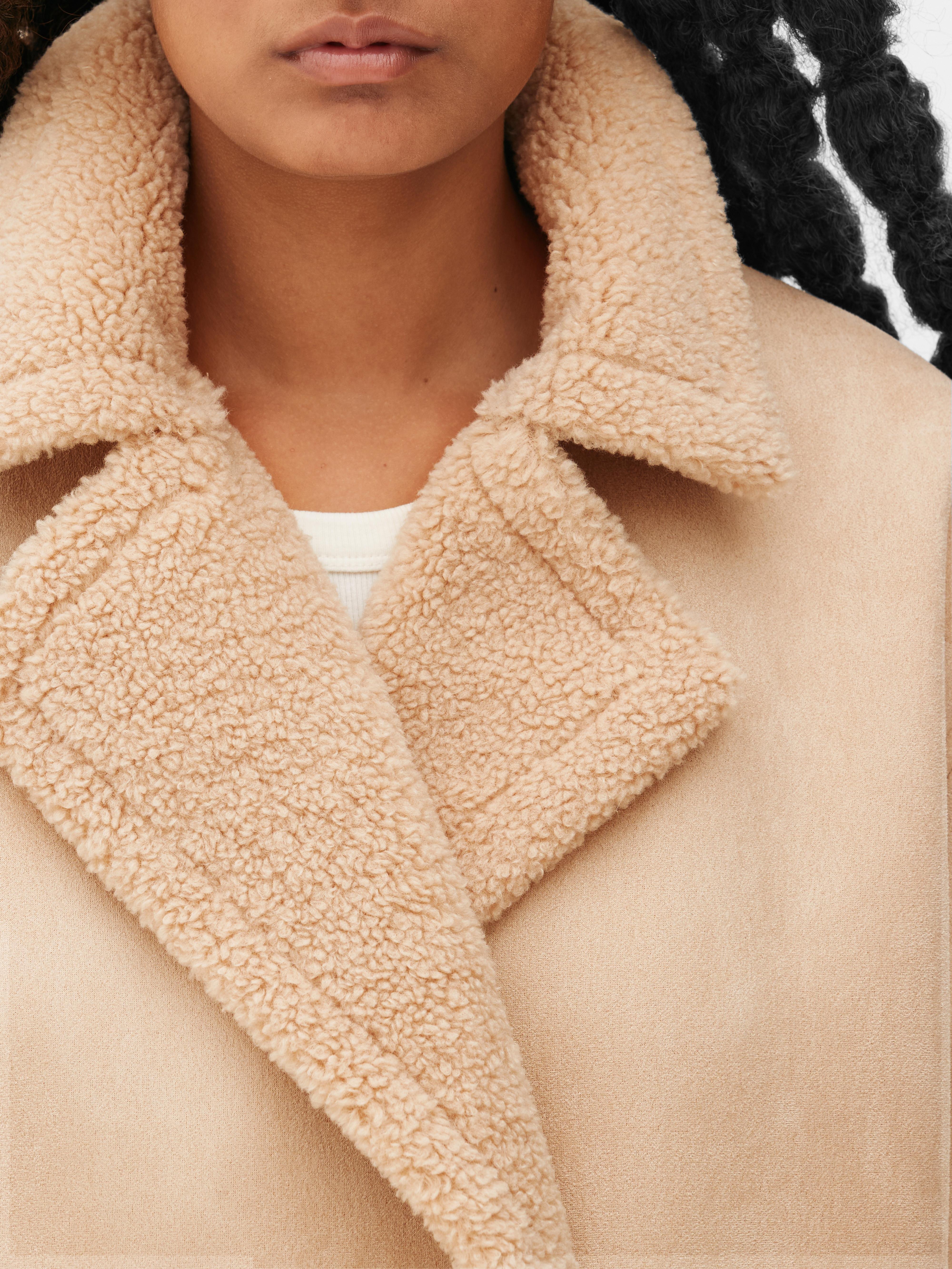 Borg Lined Double Breasted Coat
