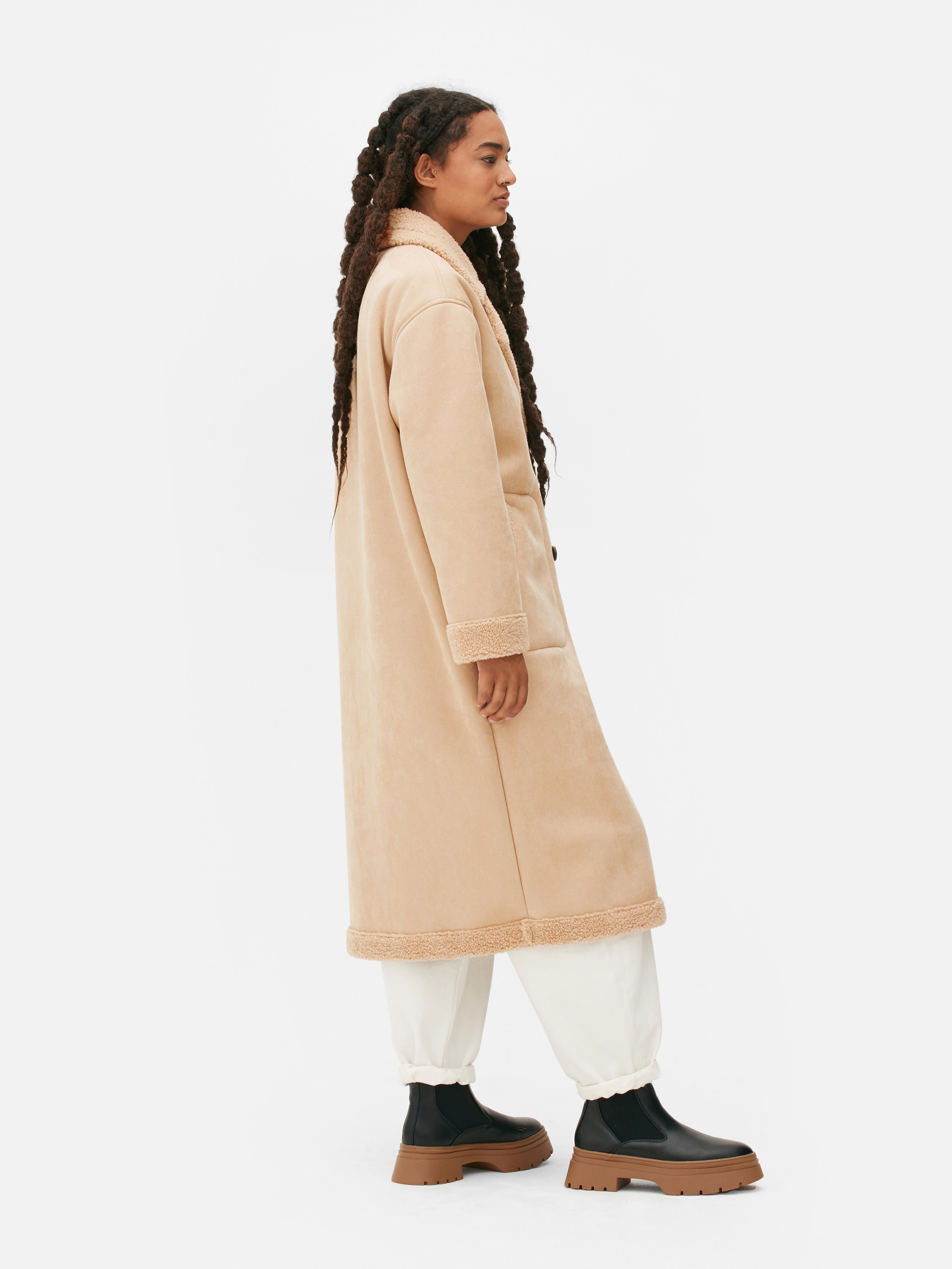 Borg Lined Double Breasted Coat