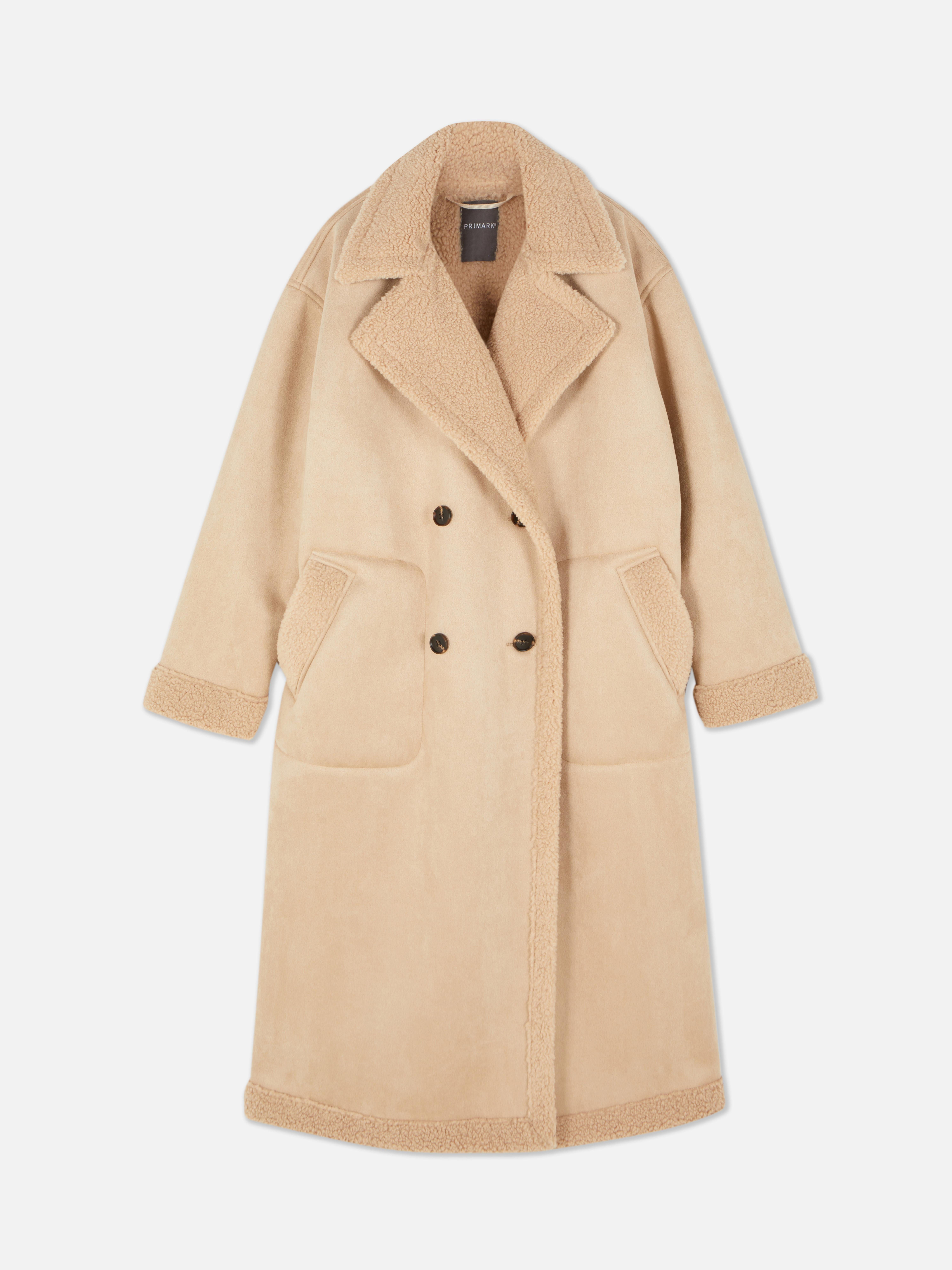 Borg Lined Double Breasted Coat