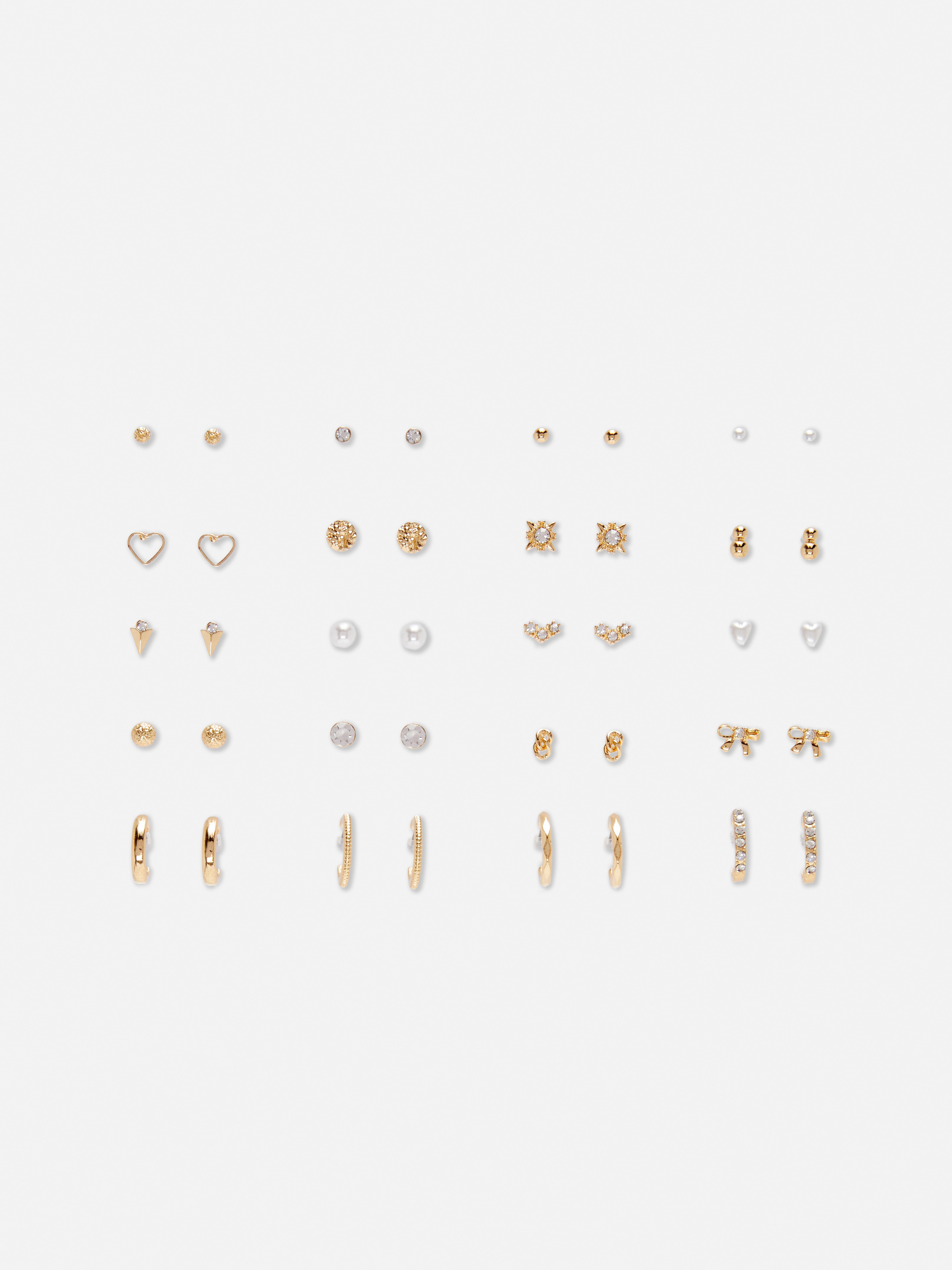 20pk Assorted Stud and Hoop Earrings