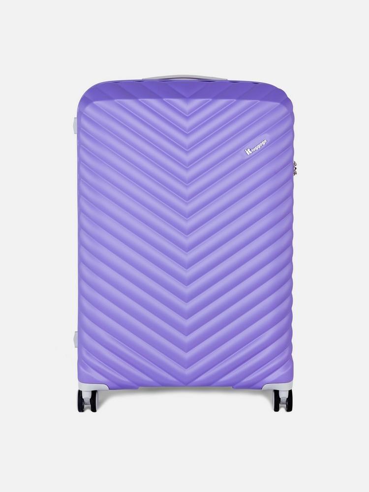 Hard Shell Chevron Ridged Suitcase - 4