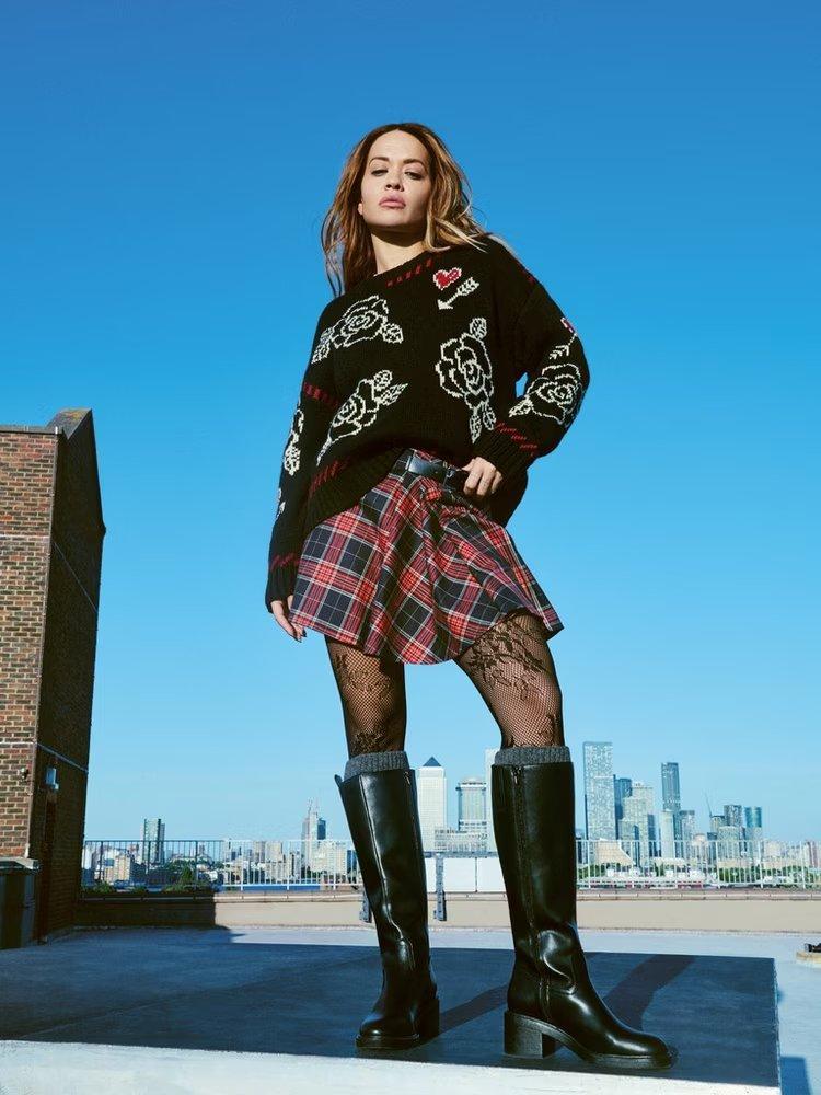 Rita Ora Oversized Heart Print Jumper