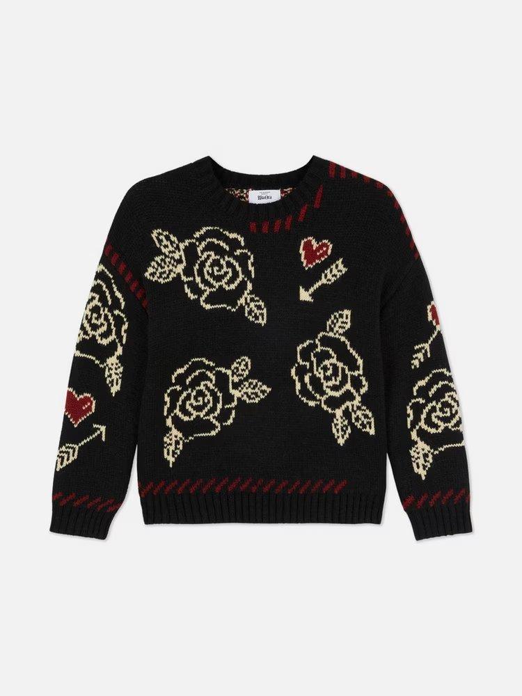 Rita Ora Oversized Heart Print Jumper