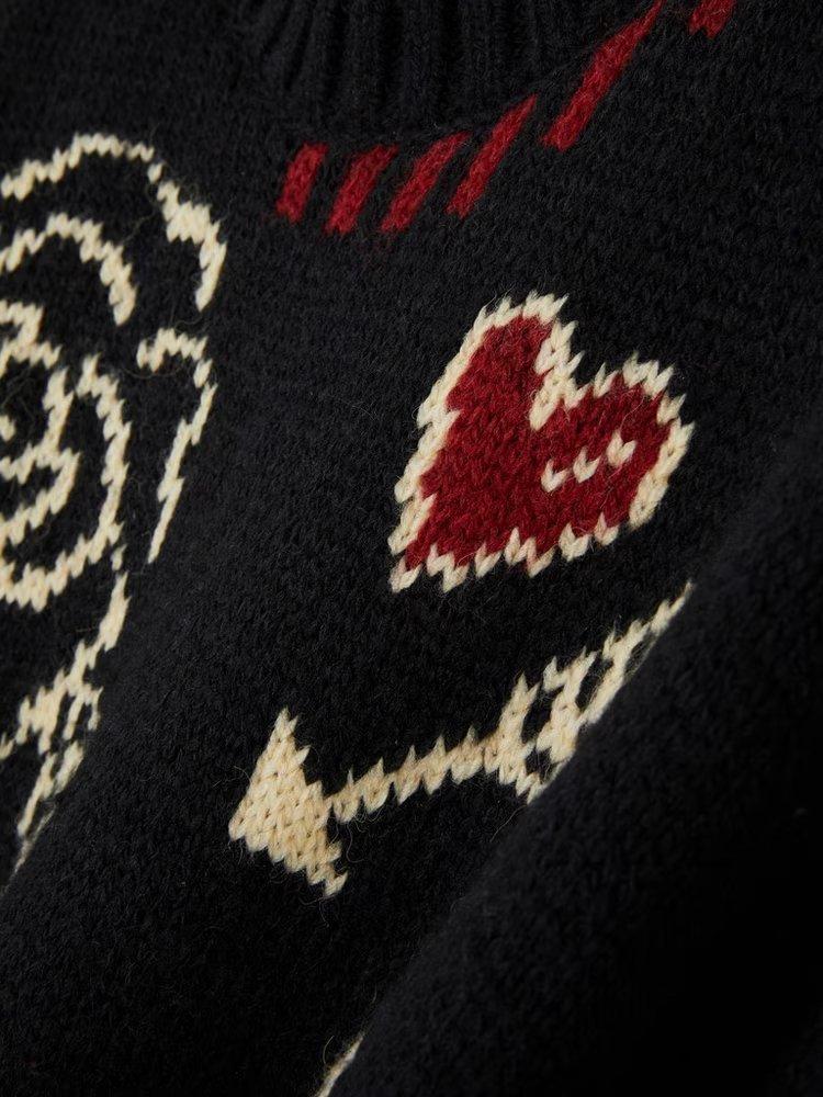 Rita Ora Oversized Heart Print Jumper