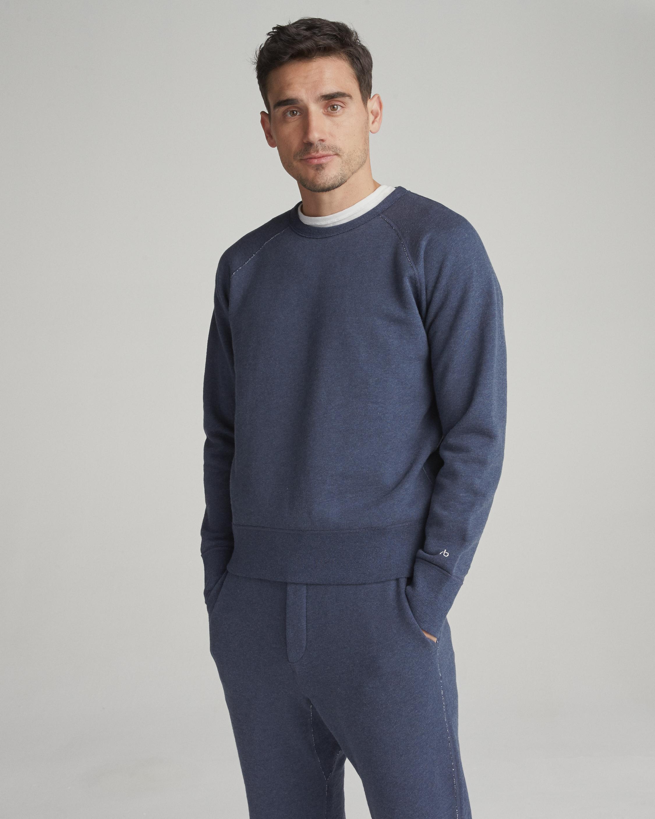 Classic Blue Crewneck Sweatshirt for Men rag bone