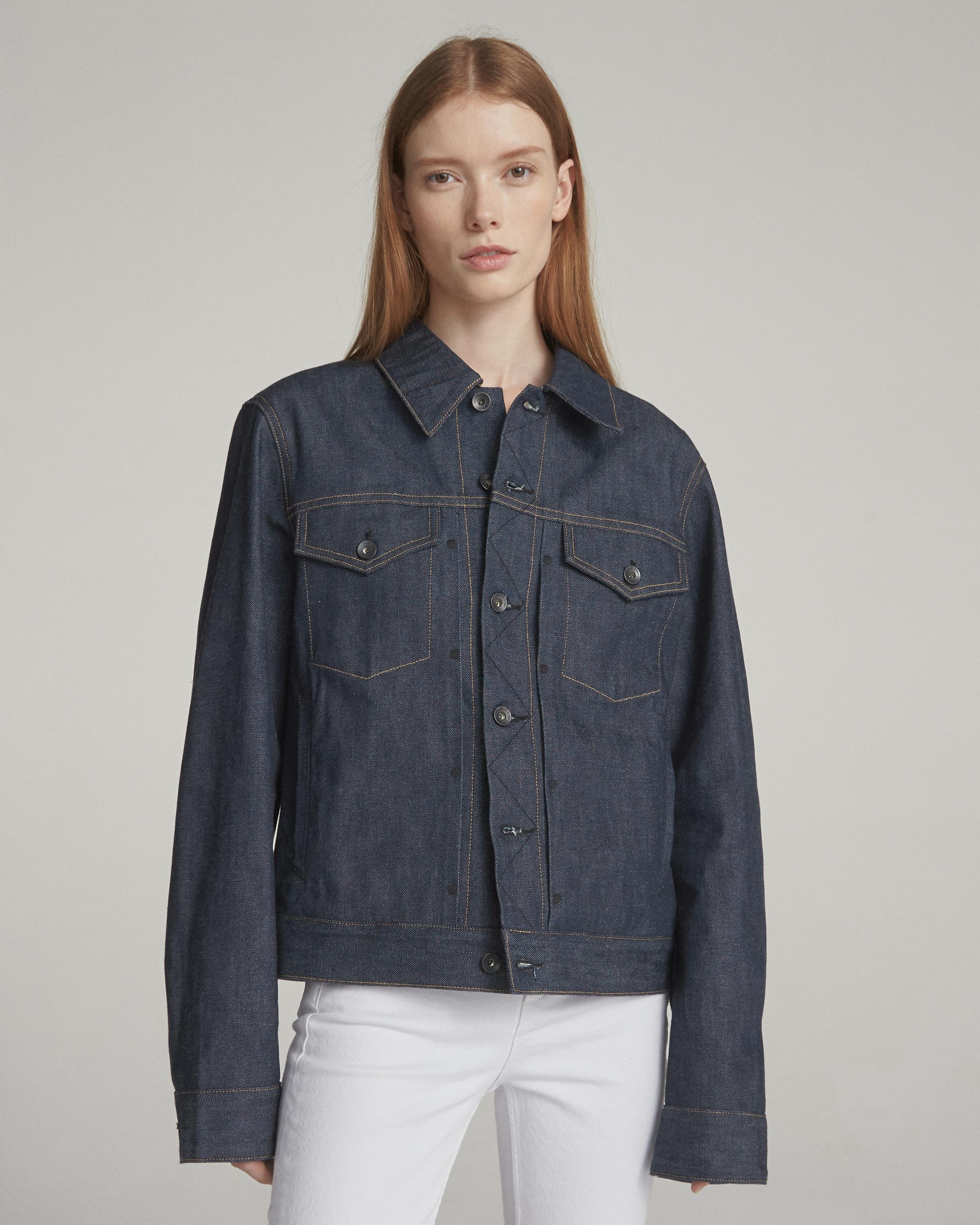 Rag & Bone, denim jacket with leather sleeves - Unique Designer Pieces