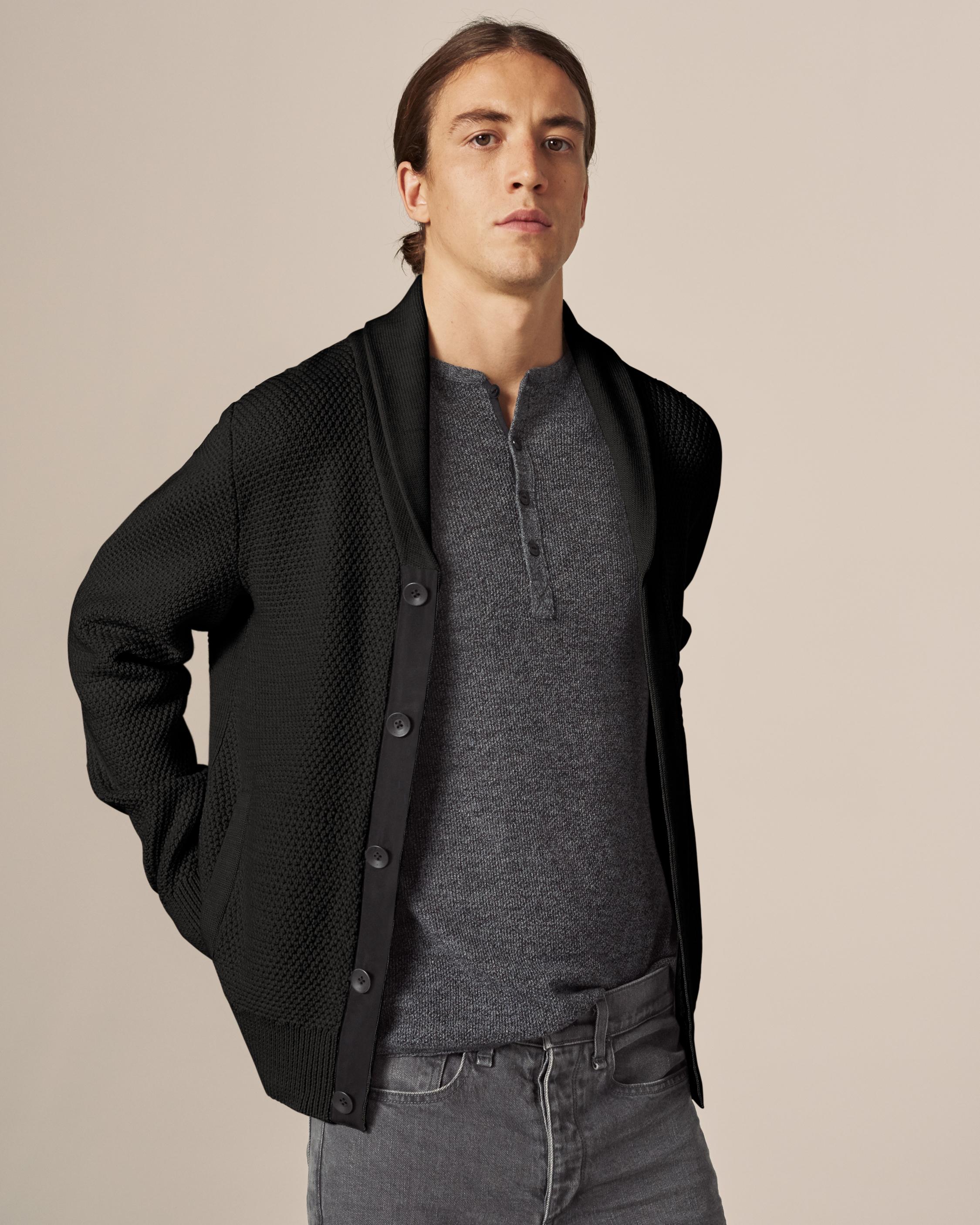 CARDIFF SHAWL CARDIGAN Black rag bone