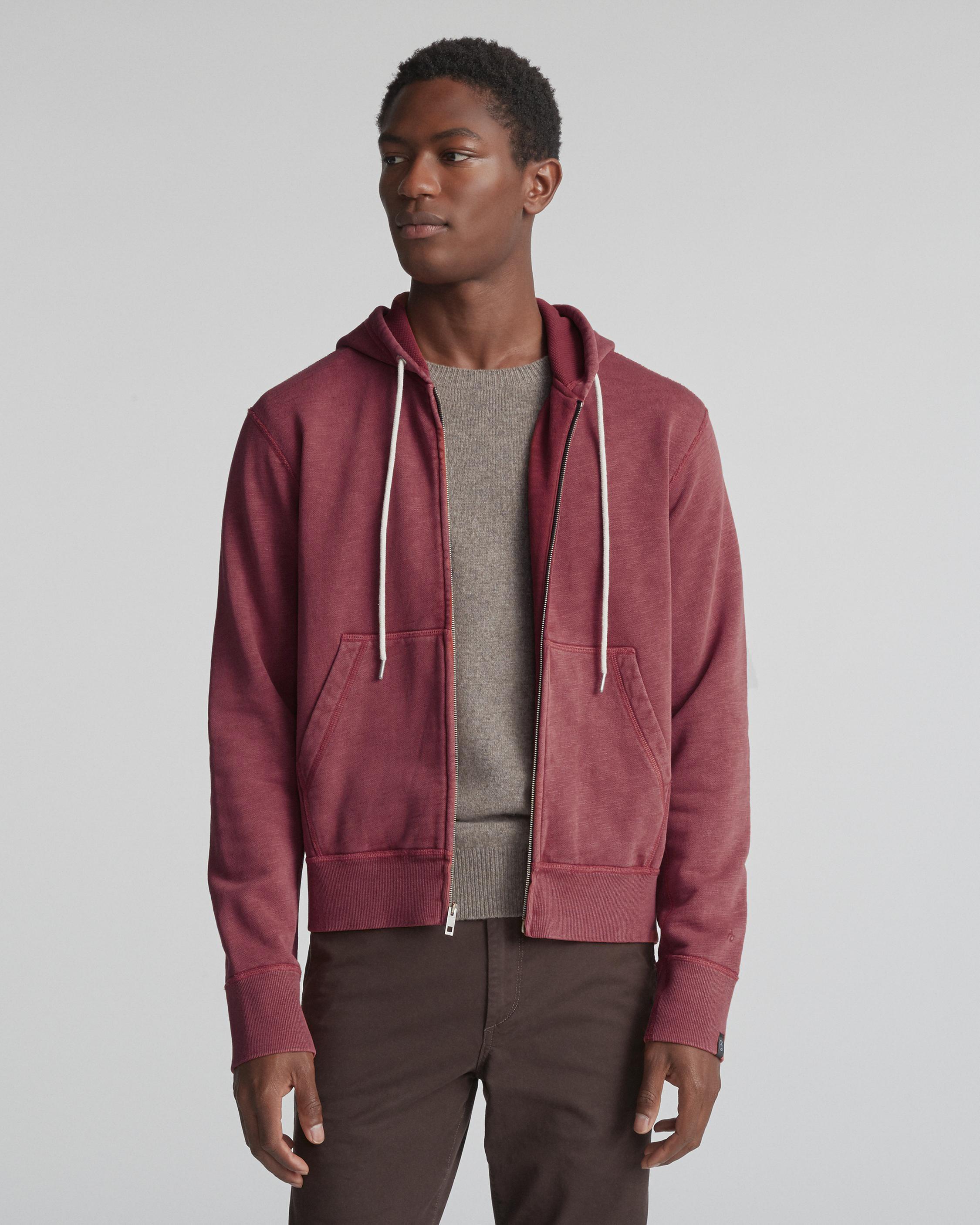 Maroon best sale zipper hoodie