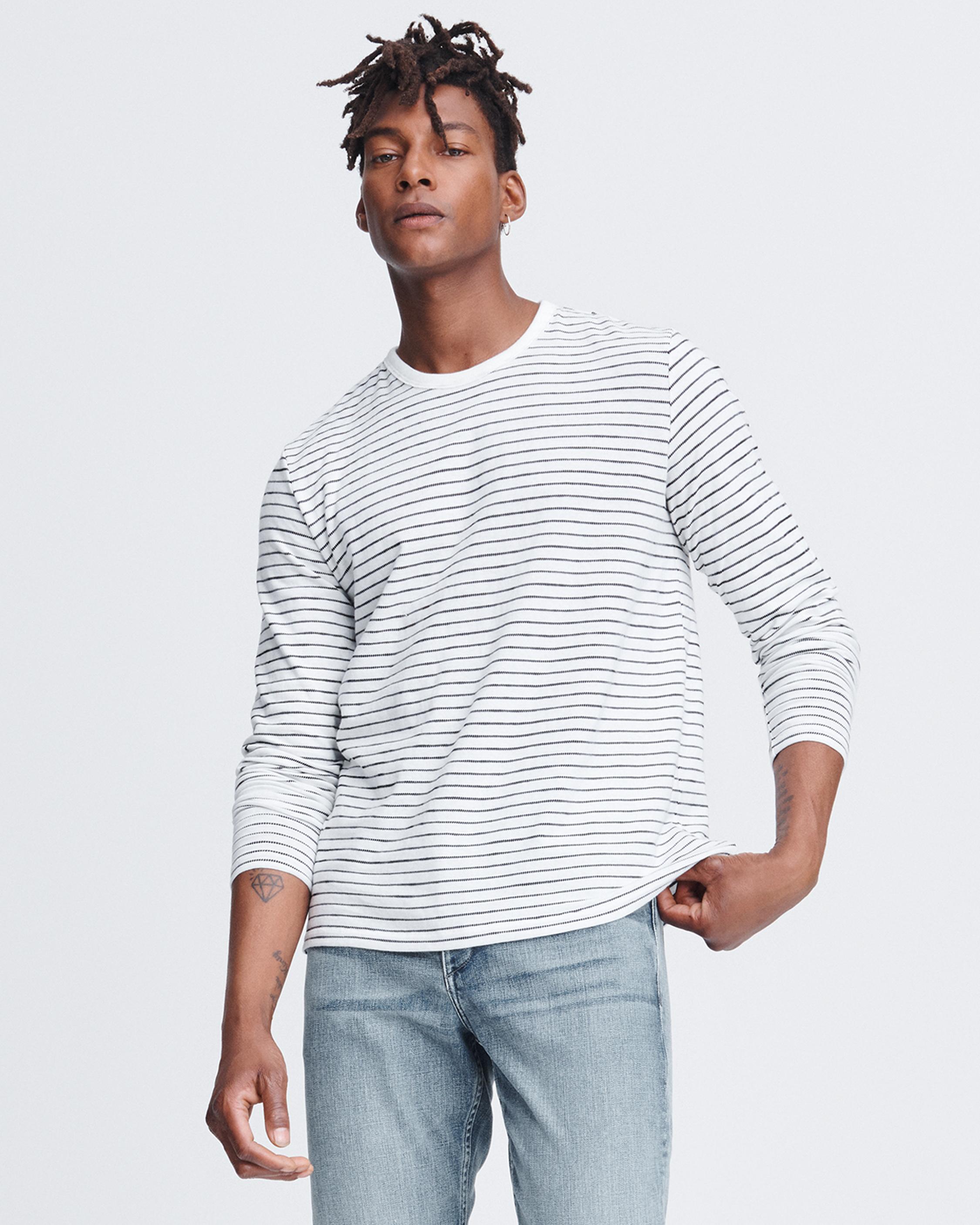 Long sleeve striped t shirt mens hotsell