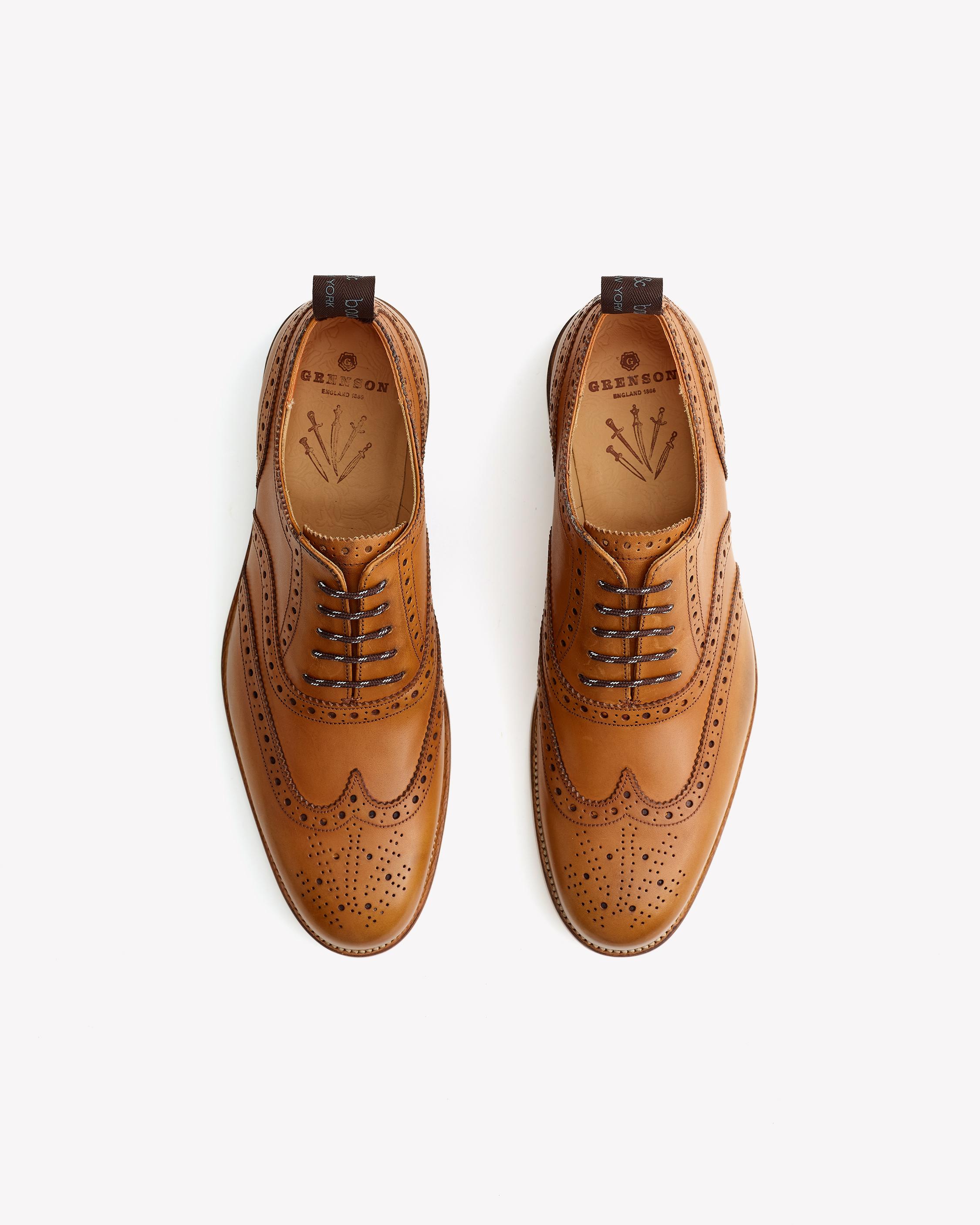 grenson leather wingtip sneakers
