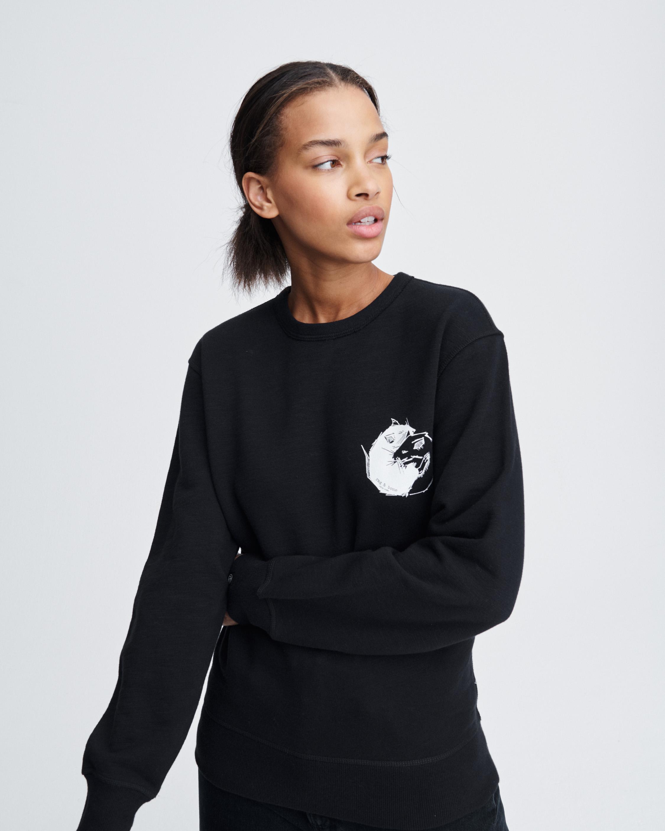 rag and bone Black Upside Down Logo Sweatshirt Rag and Bone