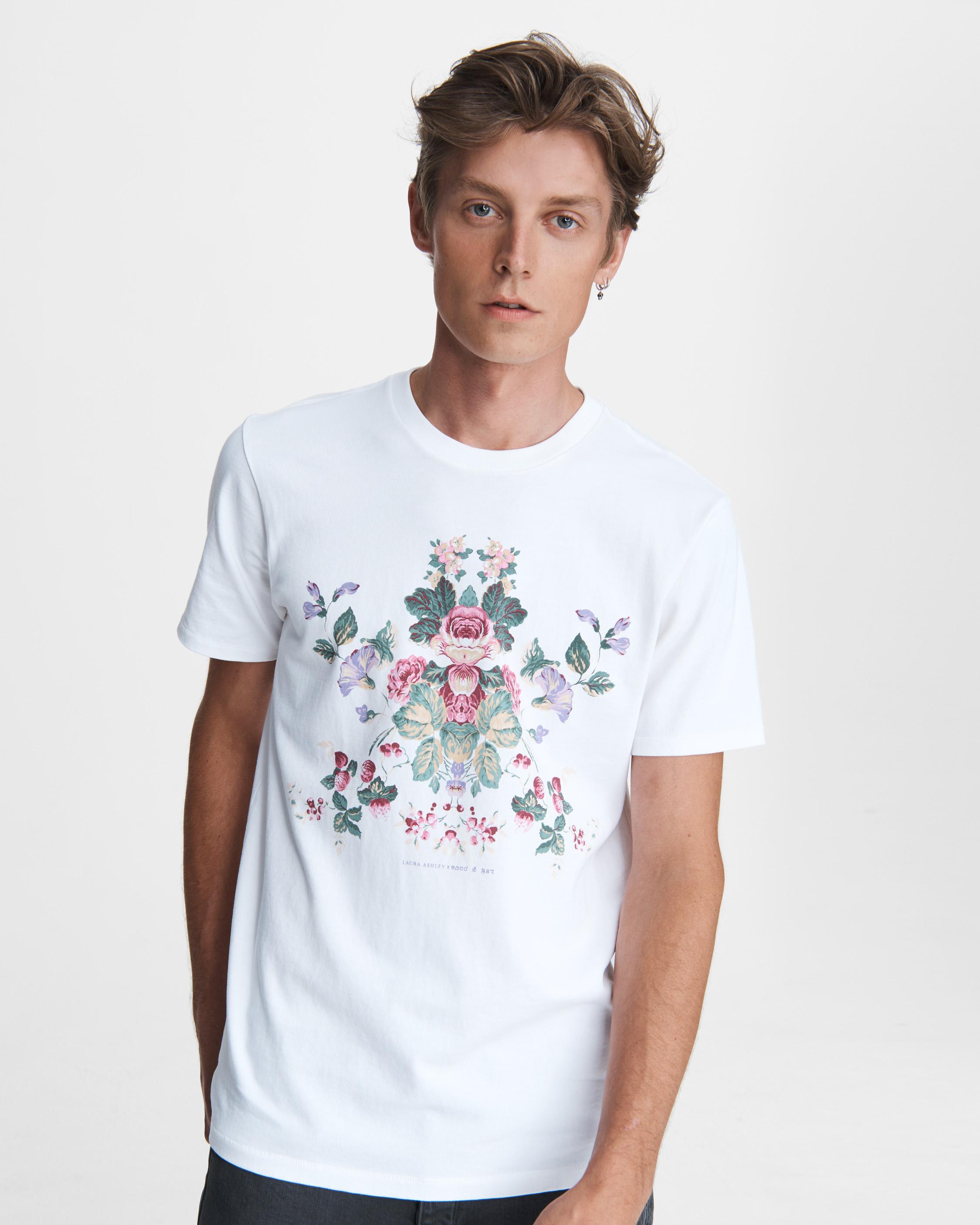 Laura Ashley Jersey Tee - WHITE FLORAL