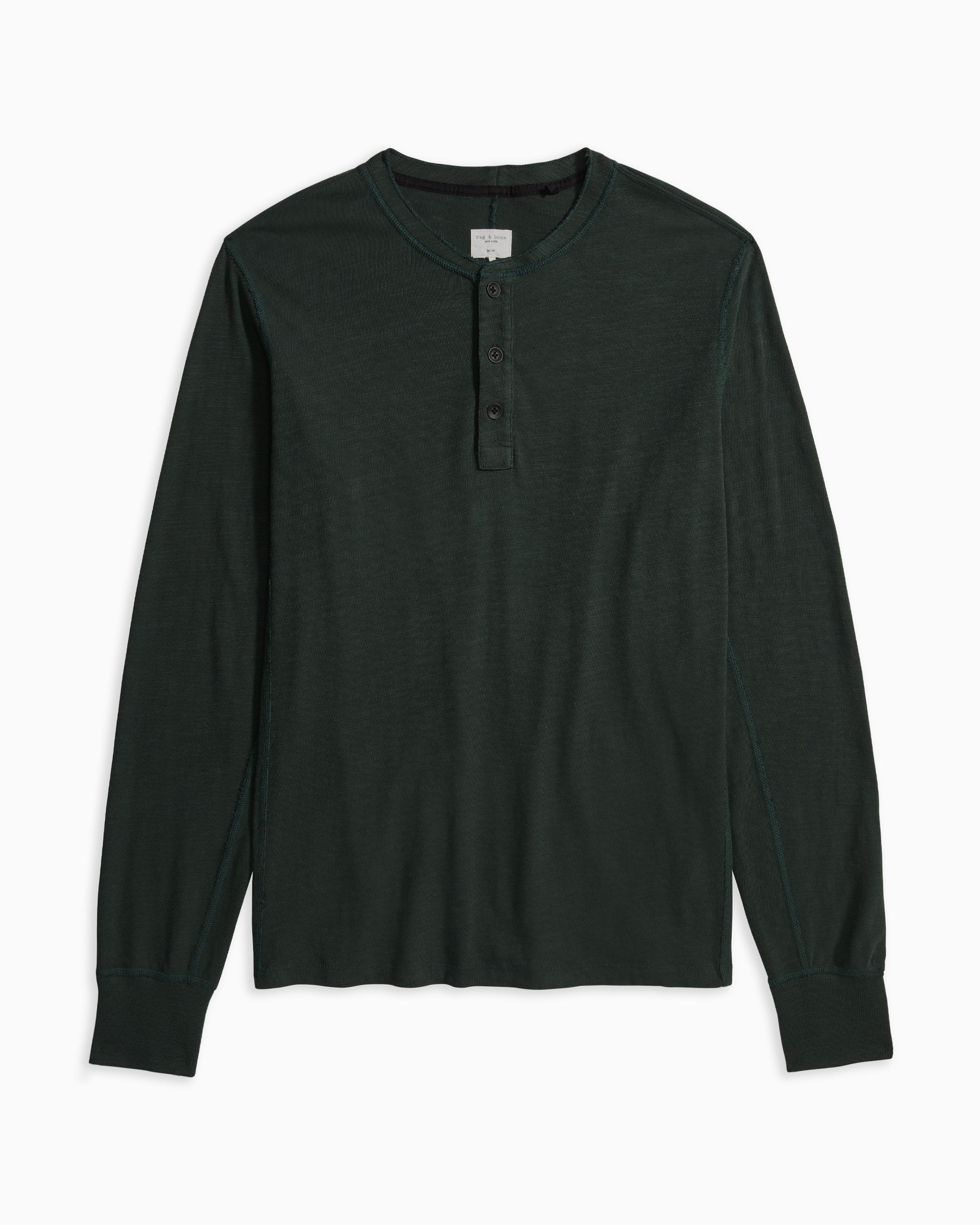 Classic Long Sleeve Henley - Hidden Forest