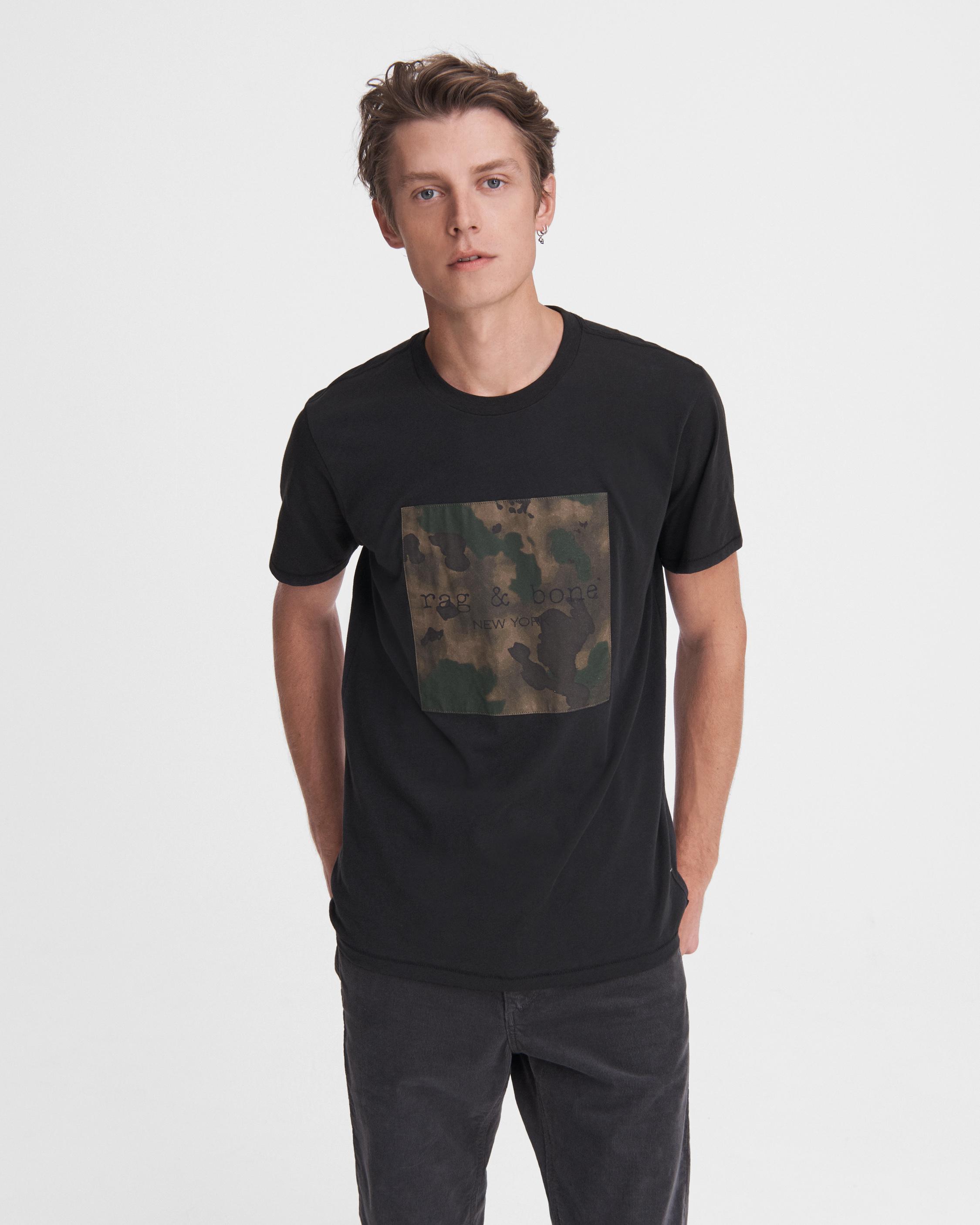 Ink Camo Logo Tee - Black | rag & bone