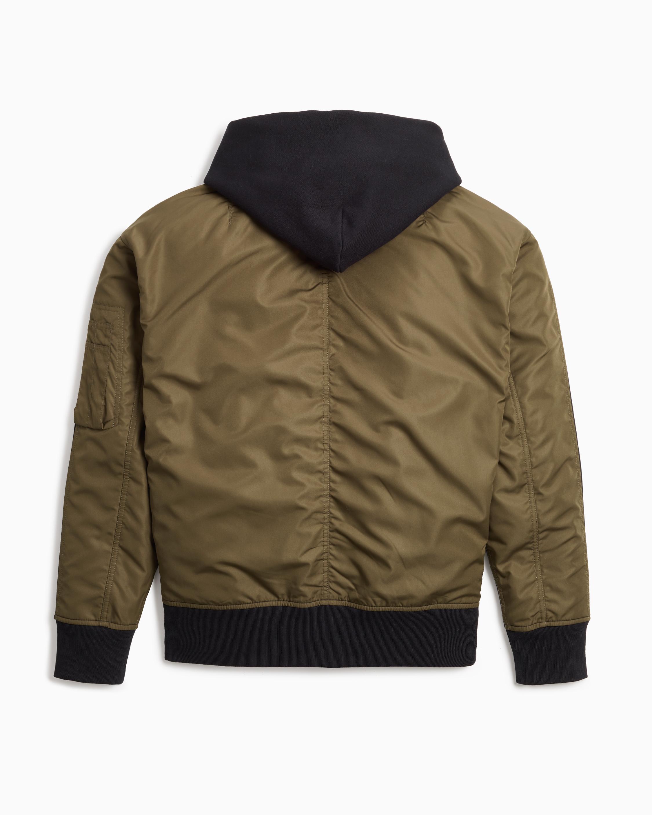 Mixed Media Fleece and Nylon Hoodie