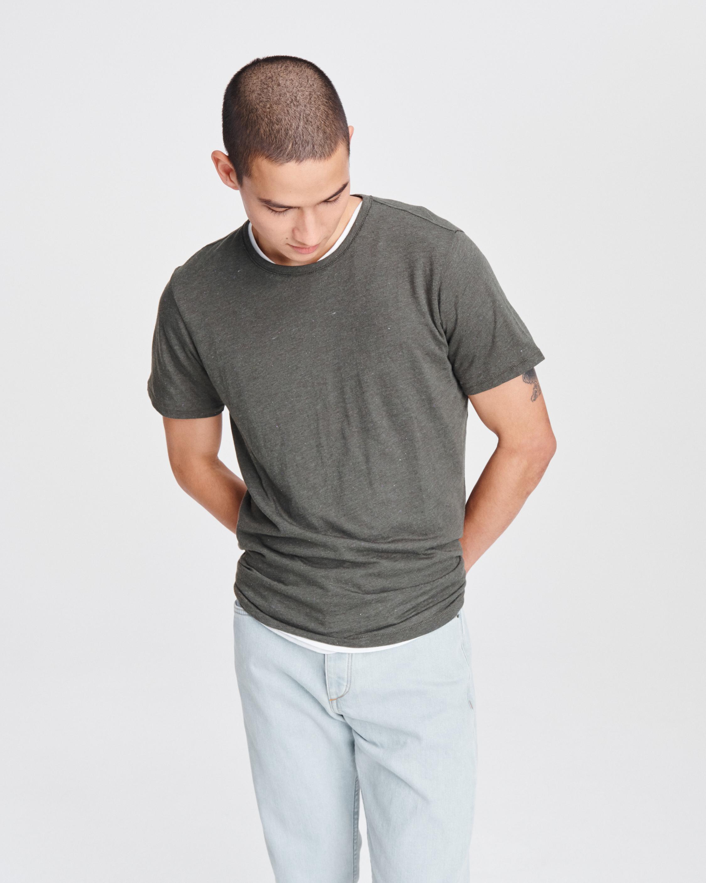 Classic Nep-Jersey Navy Crewneck T-Shirt for Men | rag & bone