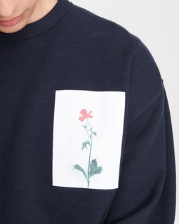 Flower Print Terry Cotton Crew image number 5